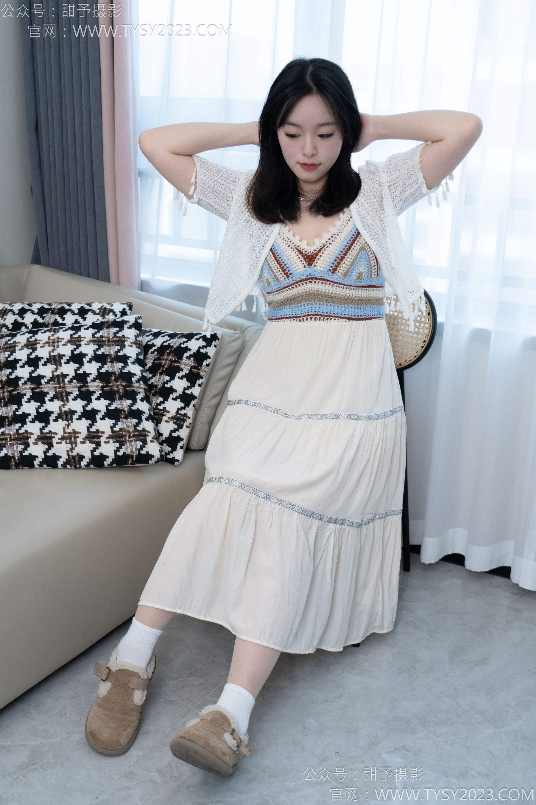 甜予摄影 No.173 小葵 - 棉鞋、白棉袜、薄肉丝/(135P)