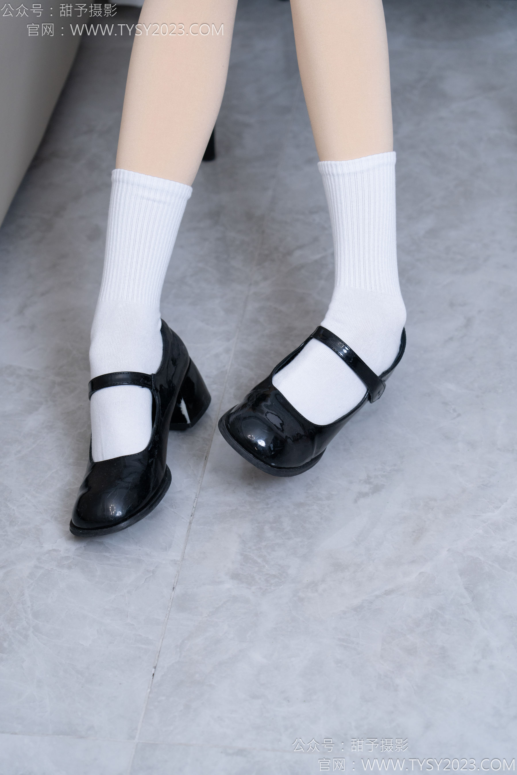 甜予摄影 No.185 珞珞 - 皮鞋、白棉袜、厚肉丝/(130P)