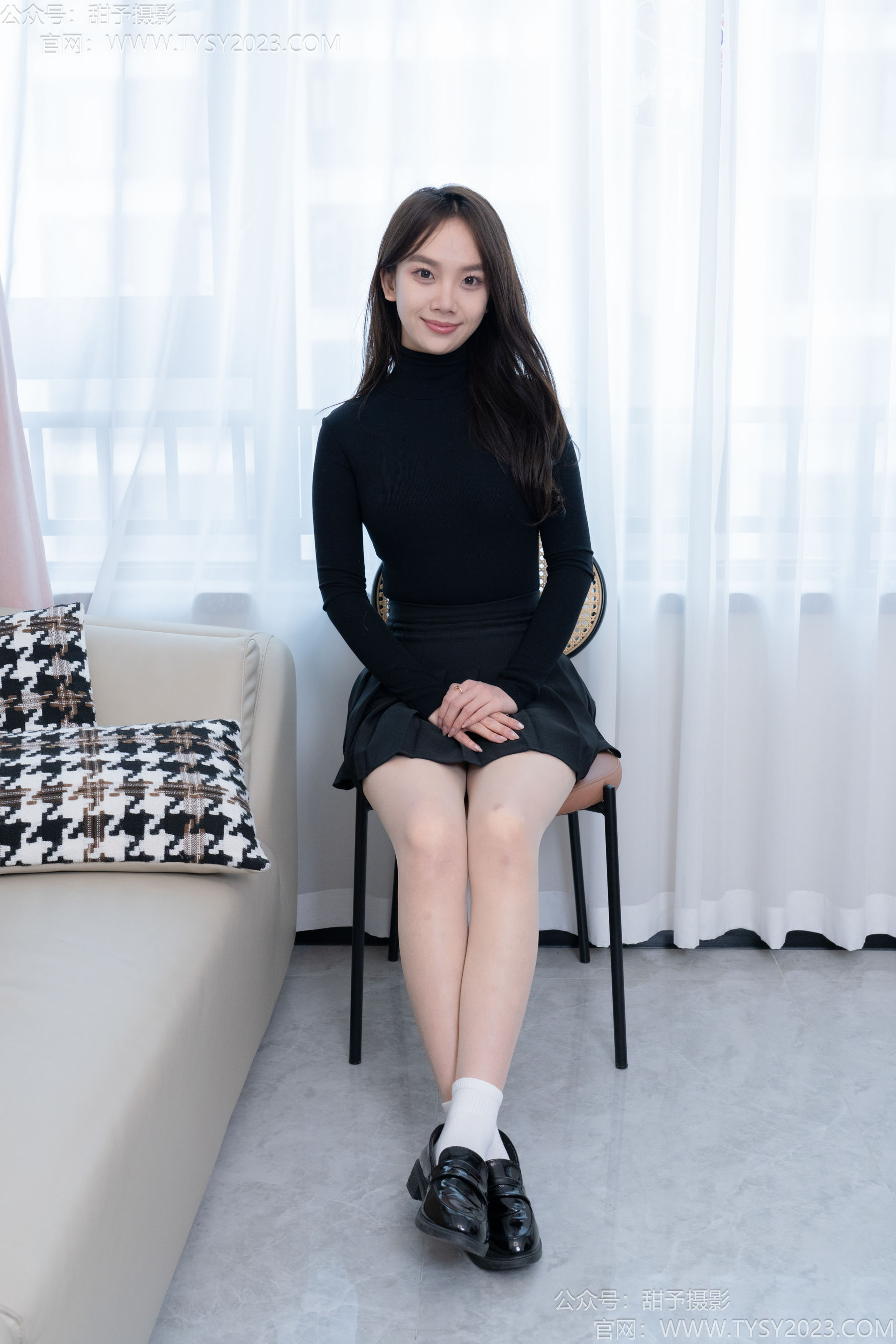 甜予摄影 No.191 贝壳 - 皮鞋、白棉袜、薄肉丝/(135P)