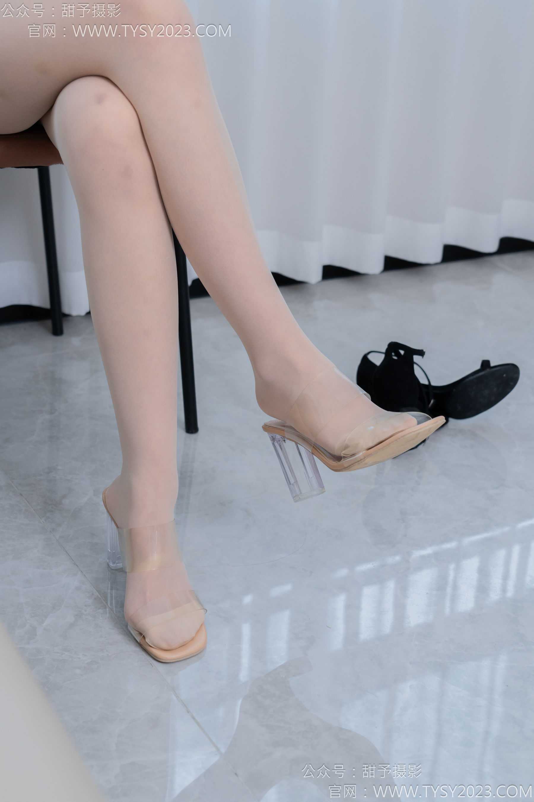 甜予摄影 No.188 贝壳 - 透明高跟、高跟鞋、薄肉丝、薄黑丝、裸足/(148P)