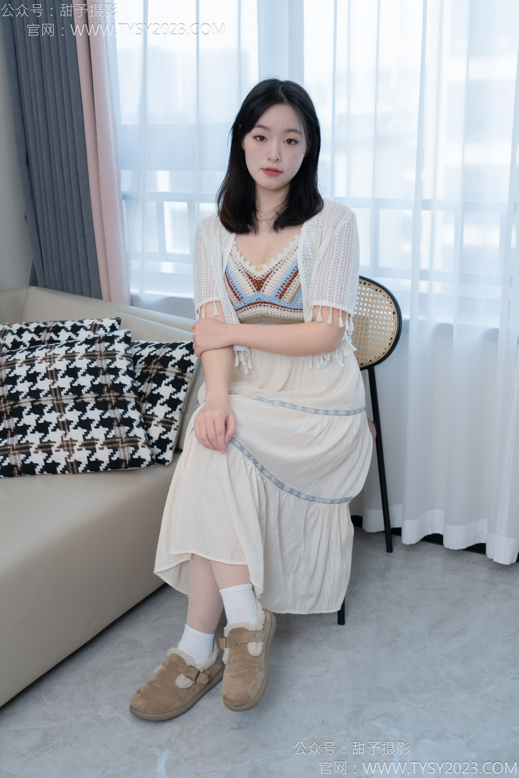 甜予摄影 No.173 小葵 - 棉鞋、白棉袜、薄肉丝/(135P)
