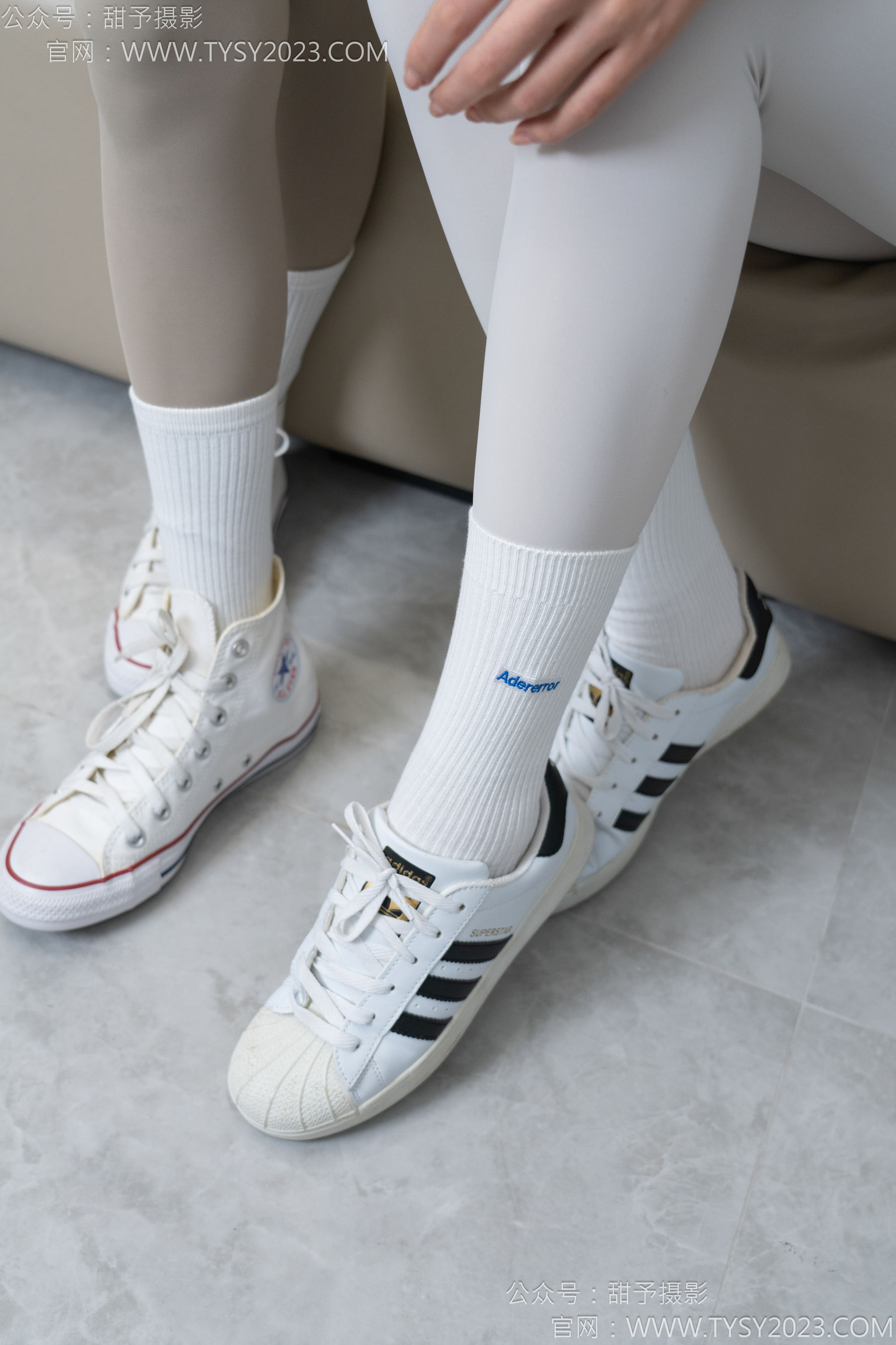 甜予摄影 No.157 澜澜&咖啡豆 - 帆布鞋、板鞋、白棉袜、薄黑丝、薄肉丝/(144P)