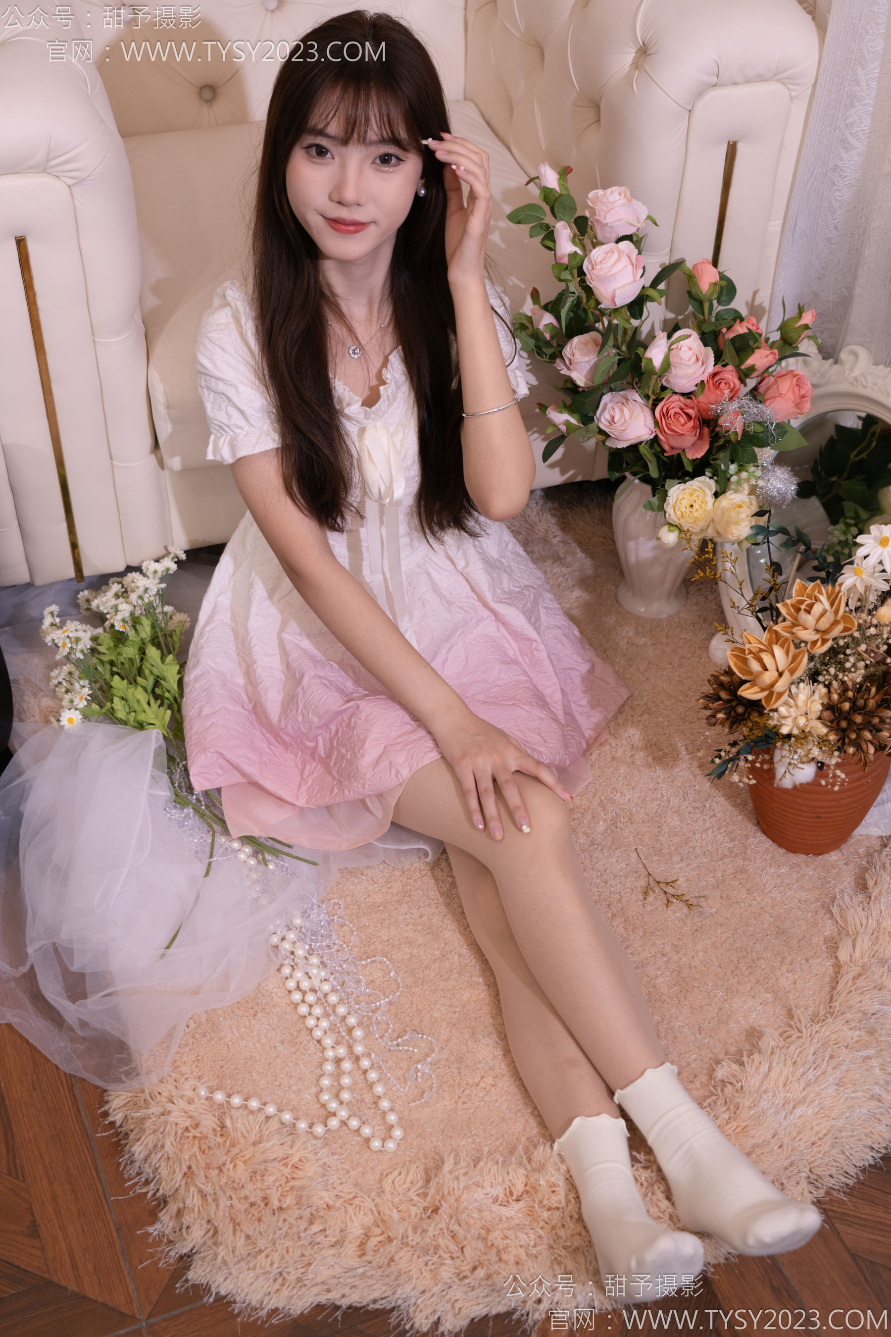 甜予摄影 No.177 璇璇 - 板鞋、白棉袜、薄肉丝/(129P)