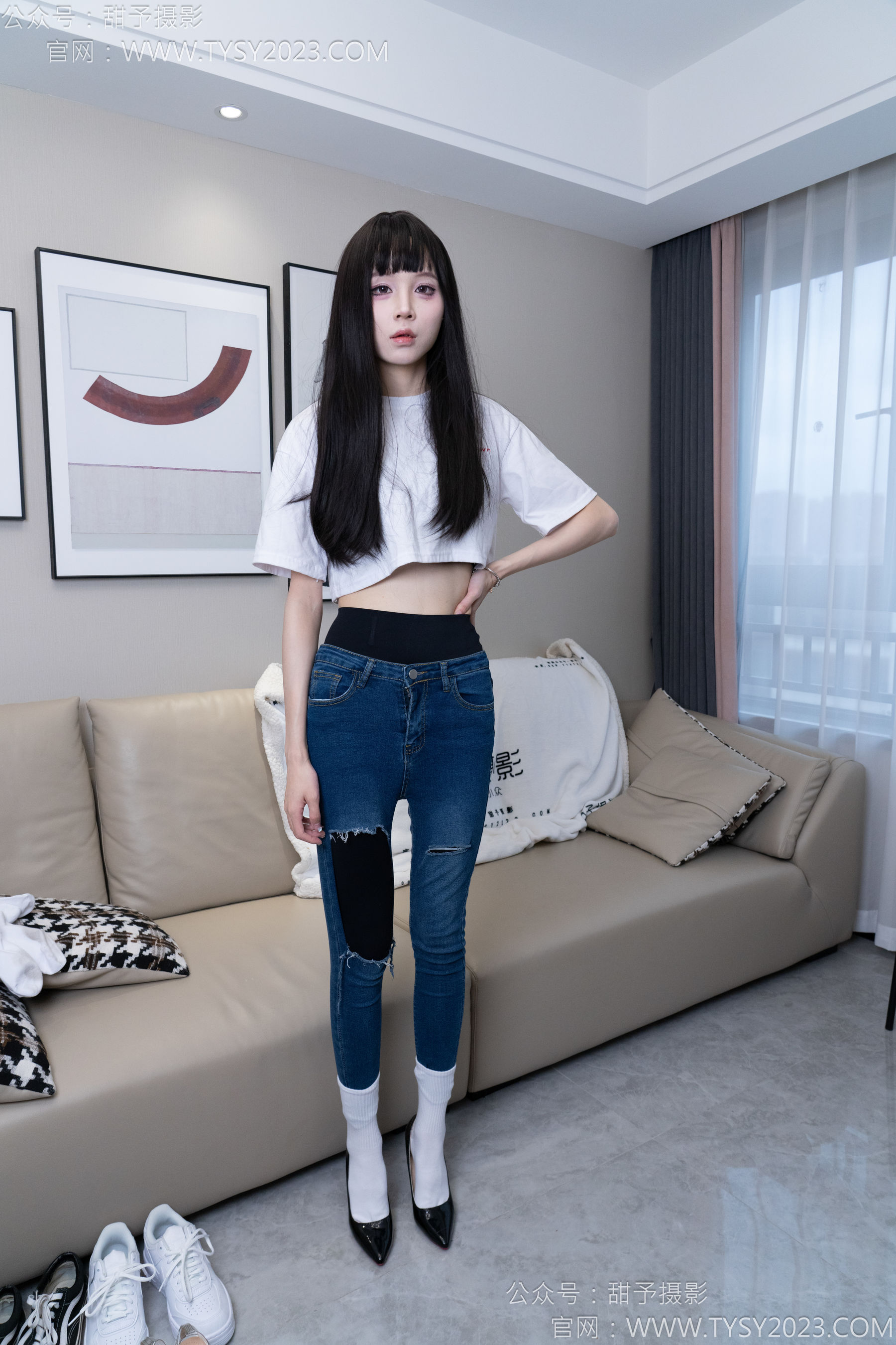 甜予摄影 No.179 珞珞 - 高跟鞋、板鞋、人字拖、白棉袜/(129P)