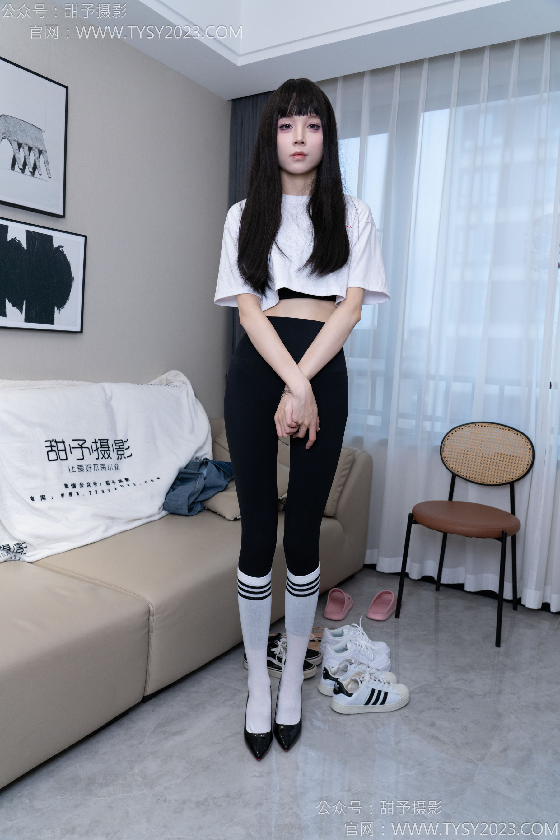 甜予摄影 No.179 珞珞 - 高跟鞋、板鞋、人字拖、白棉袜/(129P)