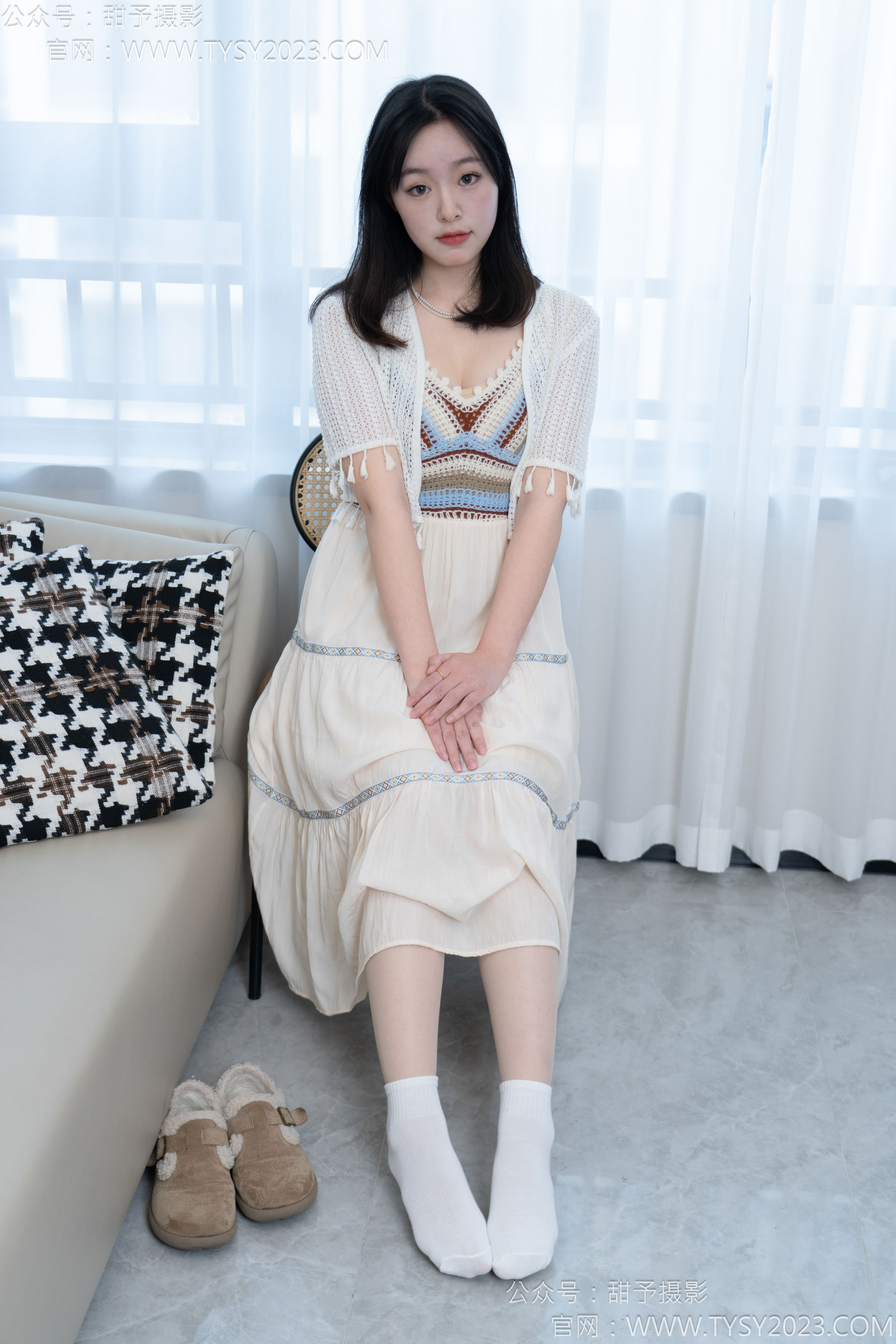 甜予摄影 No.173 小葵 - 棉鞋、白棉袜、薄肉丝/(135P)
