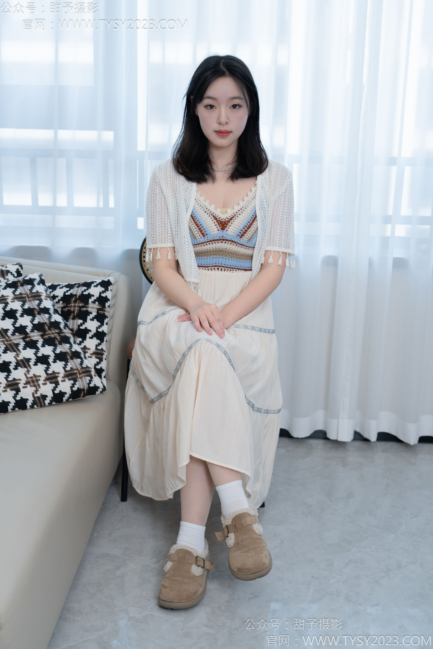 甜予摄影 No.173 小葵 - 棉鞋、白棉袜、薄肉丝/(135P)