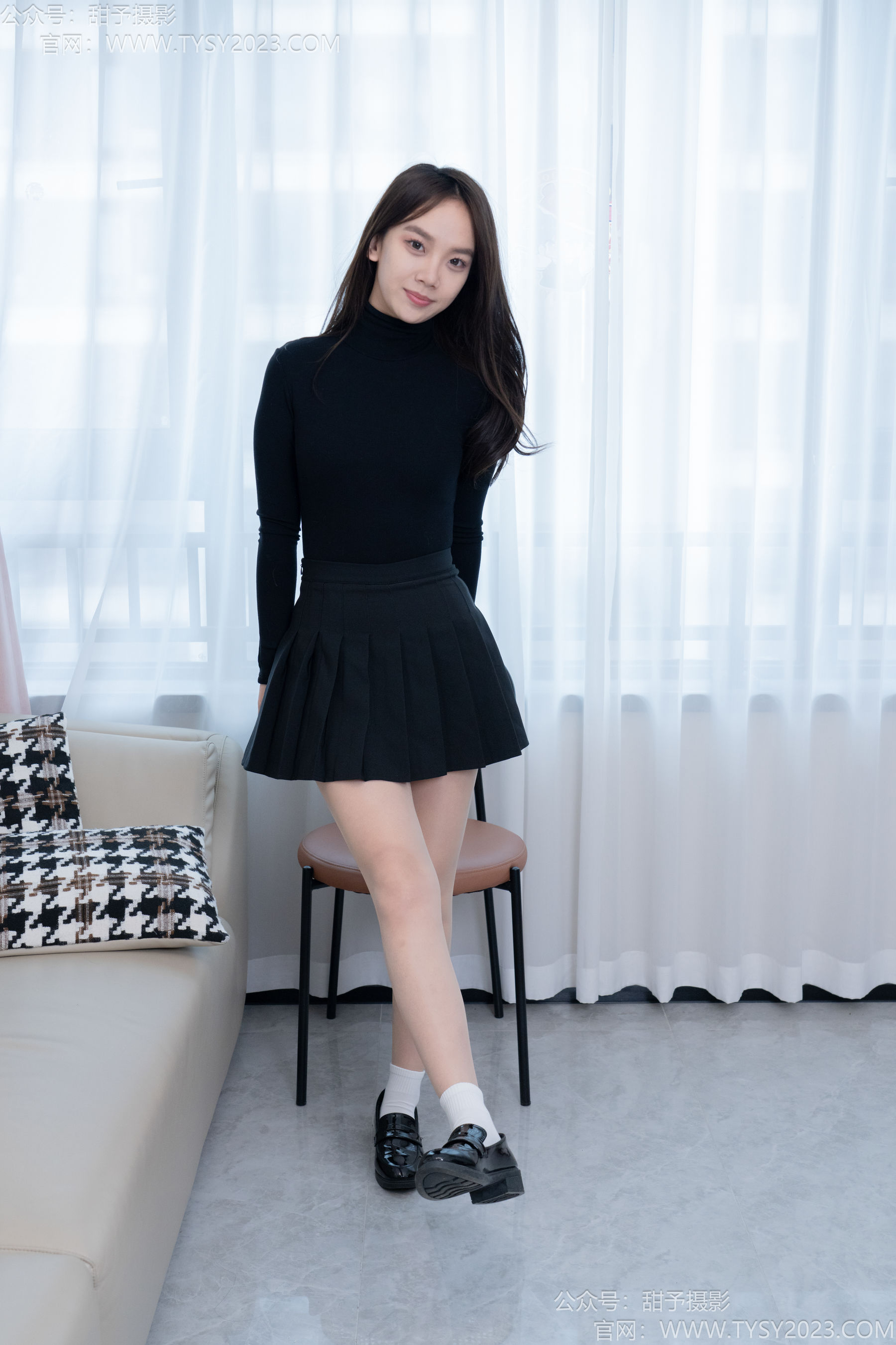 甜予摄影 No.191 贝壳 - 皮鞋、白棉袜、薄肉丝/(135P)