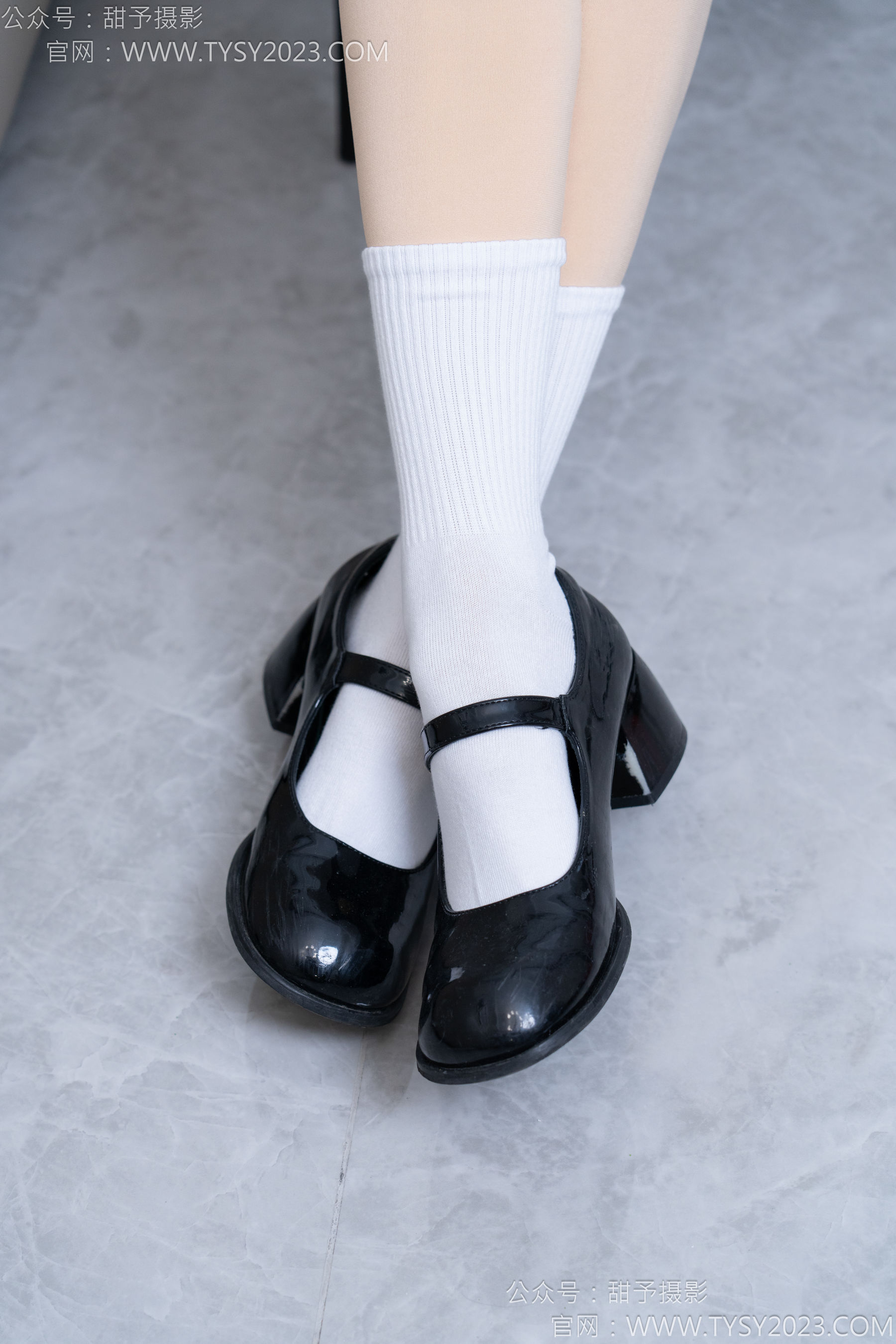 甜予摄影 No.185 珞珞 - 皮鞋、白棉袜、厚肉丝/(130P)