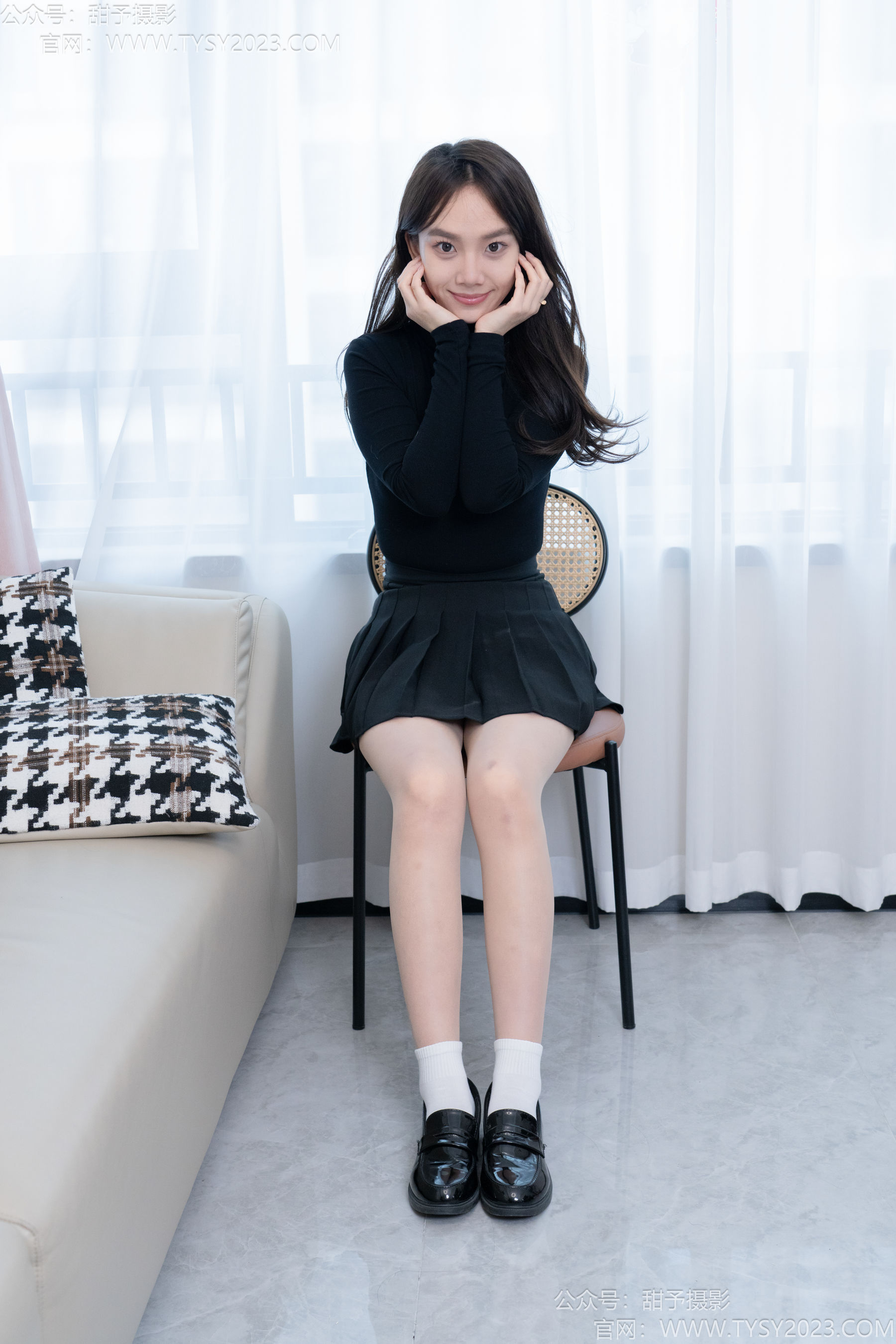 甜予摄影 No.191 贝壳 - 皮鞋、白棉袜、薄肉丝/(135P)