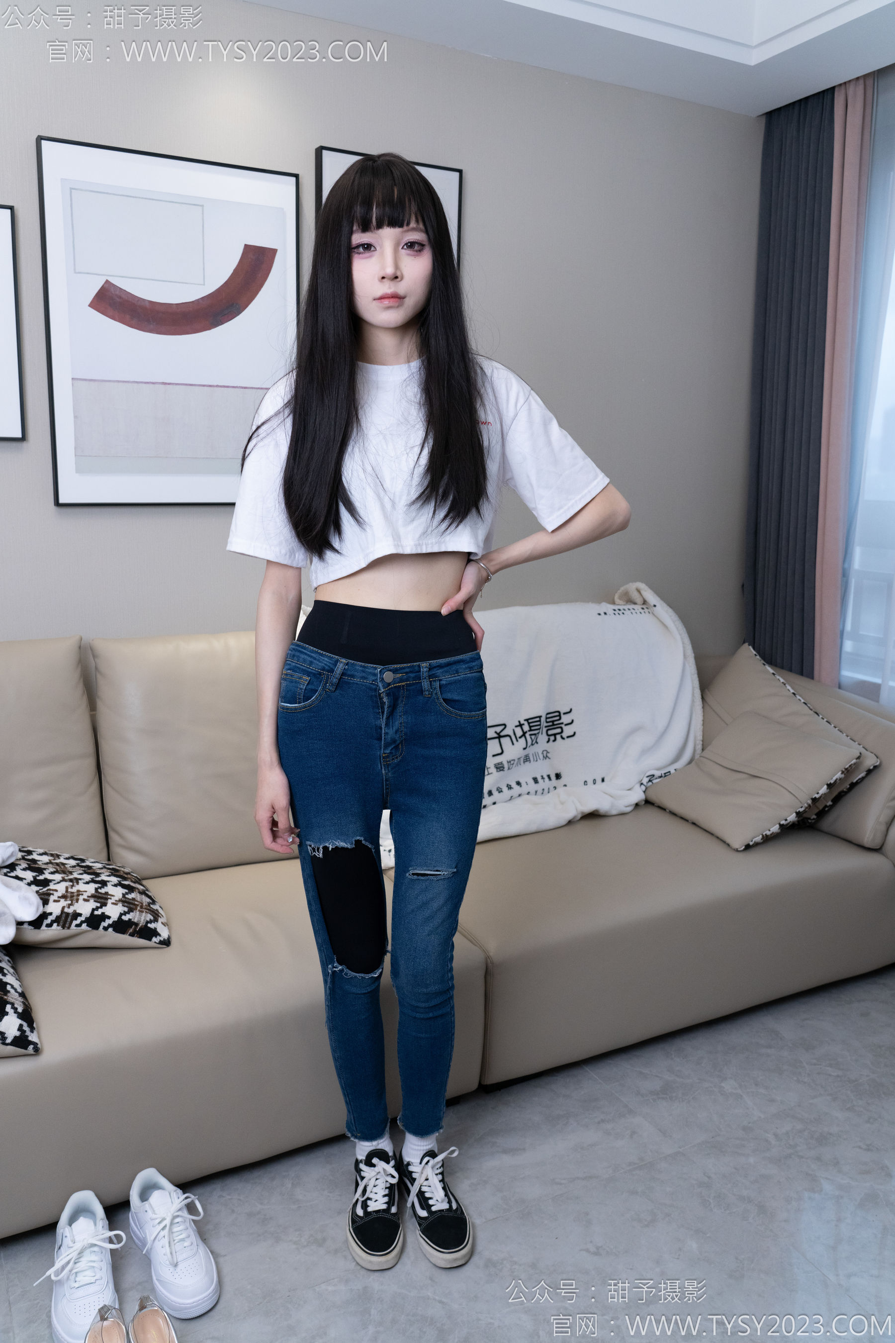 甜予摄影 No.179 珞珞 - 高跟鞋、板鞋、人字拖、白棉袜/(129P)