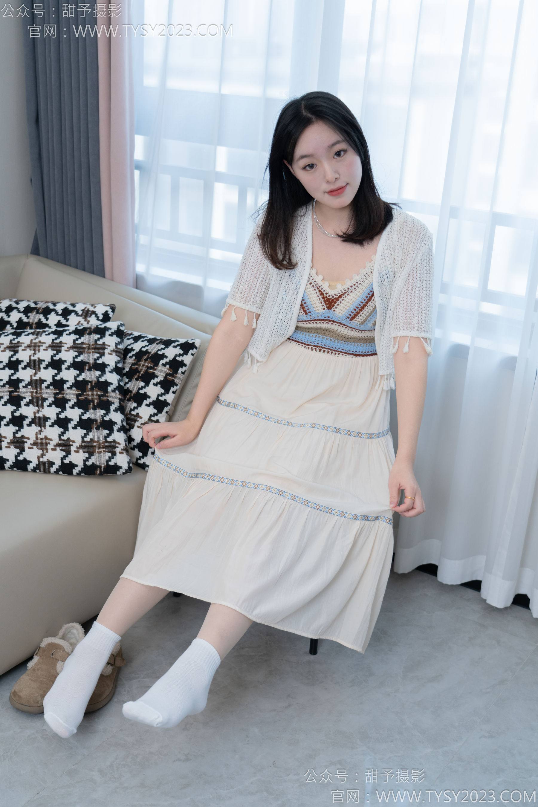甜予摄影 No.173 小葵 - 棉鞋、白棉袜、薄肉丝/(135P)