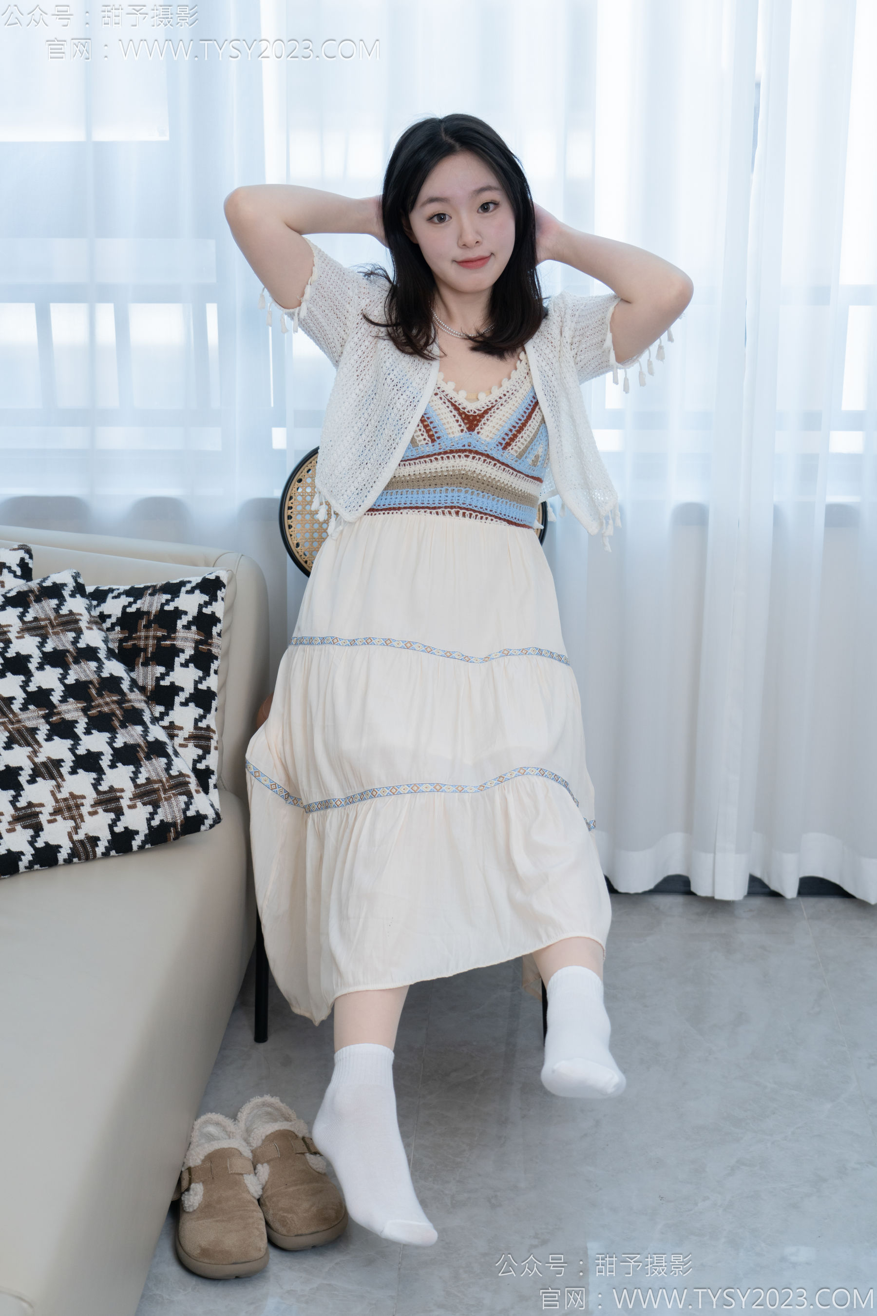 甜予摄影 No.173 小葵 - 棉鞋、白棉袜、薄肉丝/(135P)