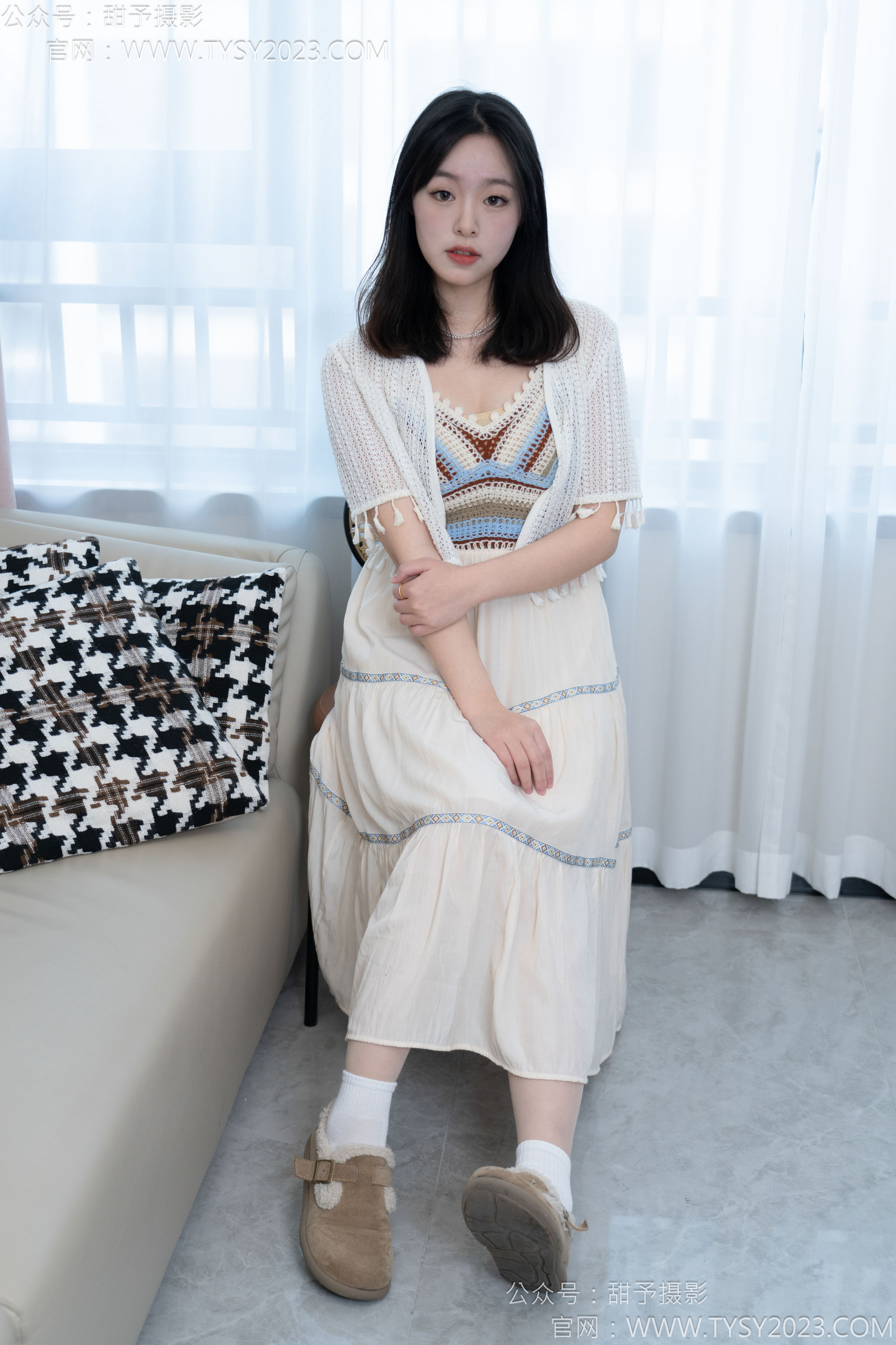 甜予摄影 No.173 小葵 - 棉鞋、白棉袜、薄肉丝/(135P)