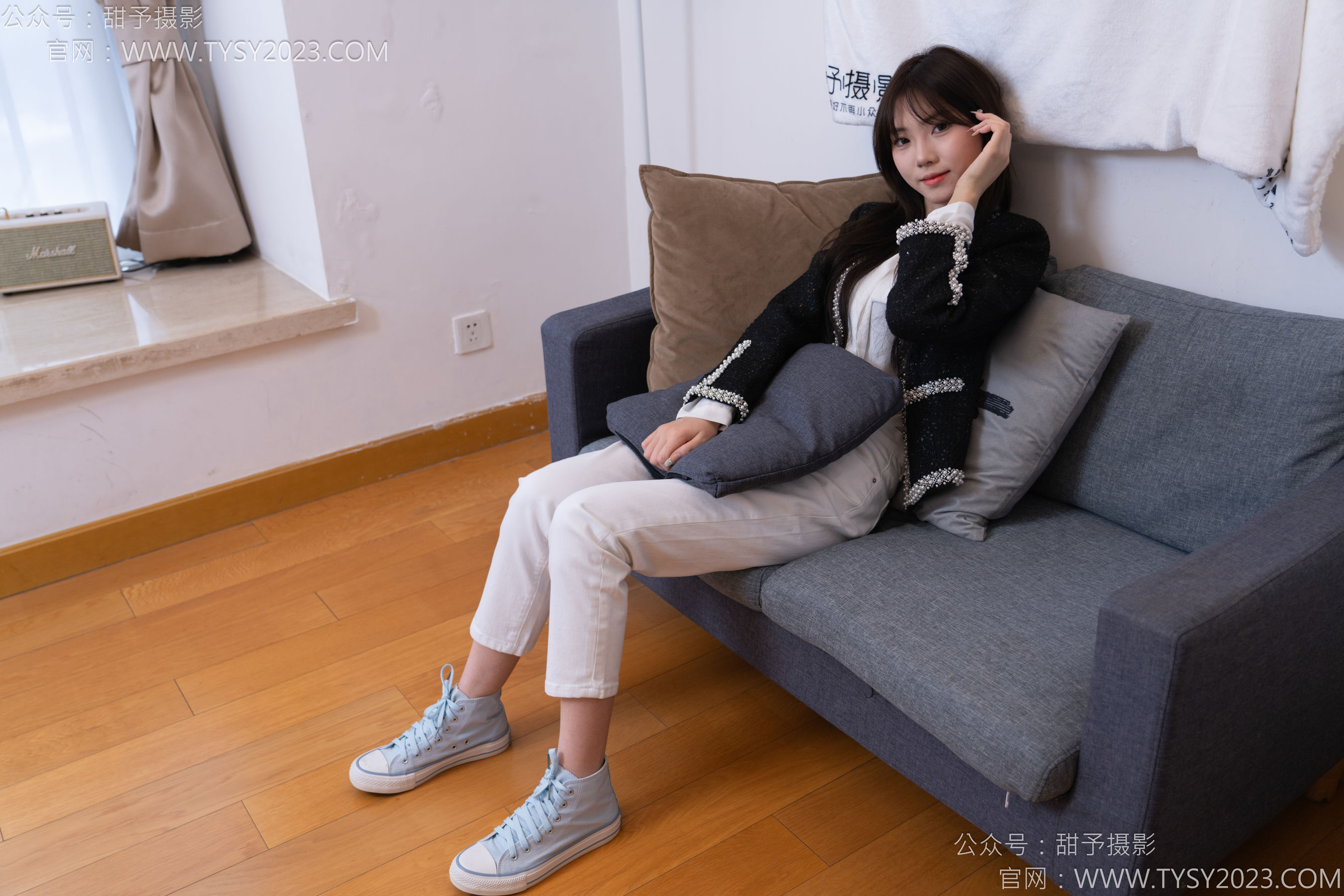 甜予摄影 No.171 璇璇 - 帆布鞋、白棉袜、抖腿剧情/(151P)