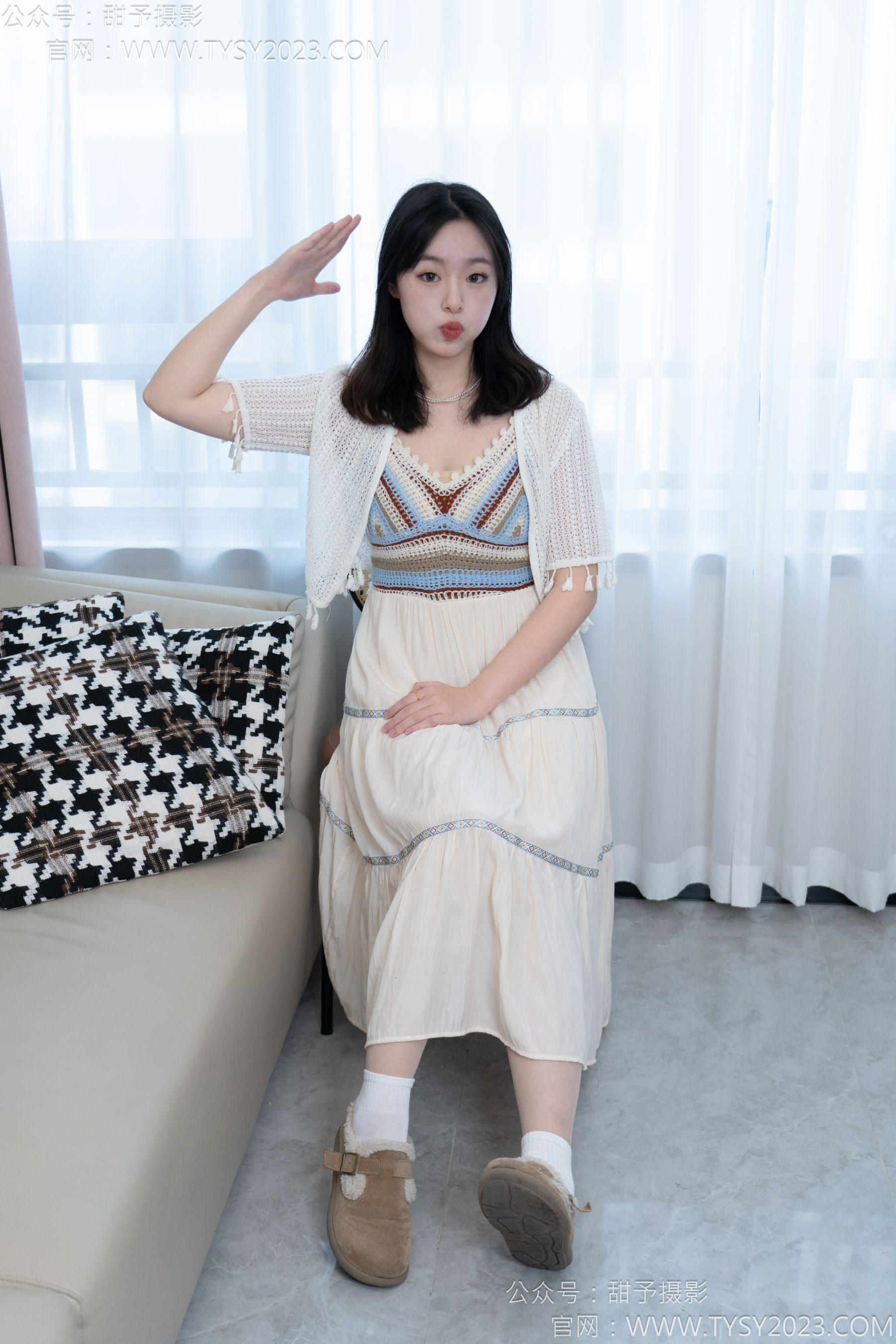 甜予摄影 No.173 小葵 - 棉鞋、白棉袜、薄肉丝/(135P)