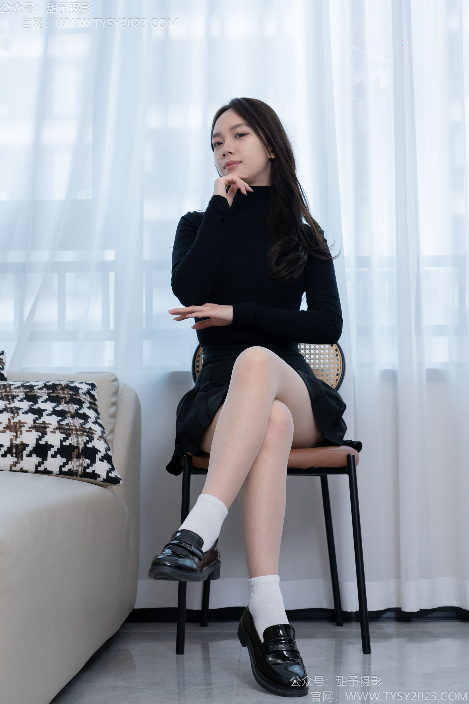 甜予摄影 No.191 贝壳 - 皮鞋、白棉袜、薄肉丝/(135P)