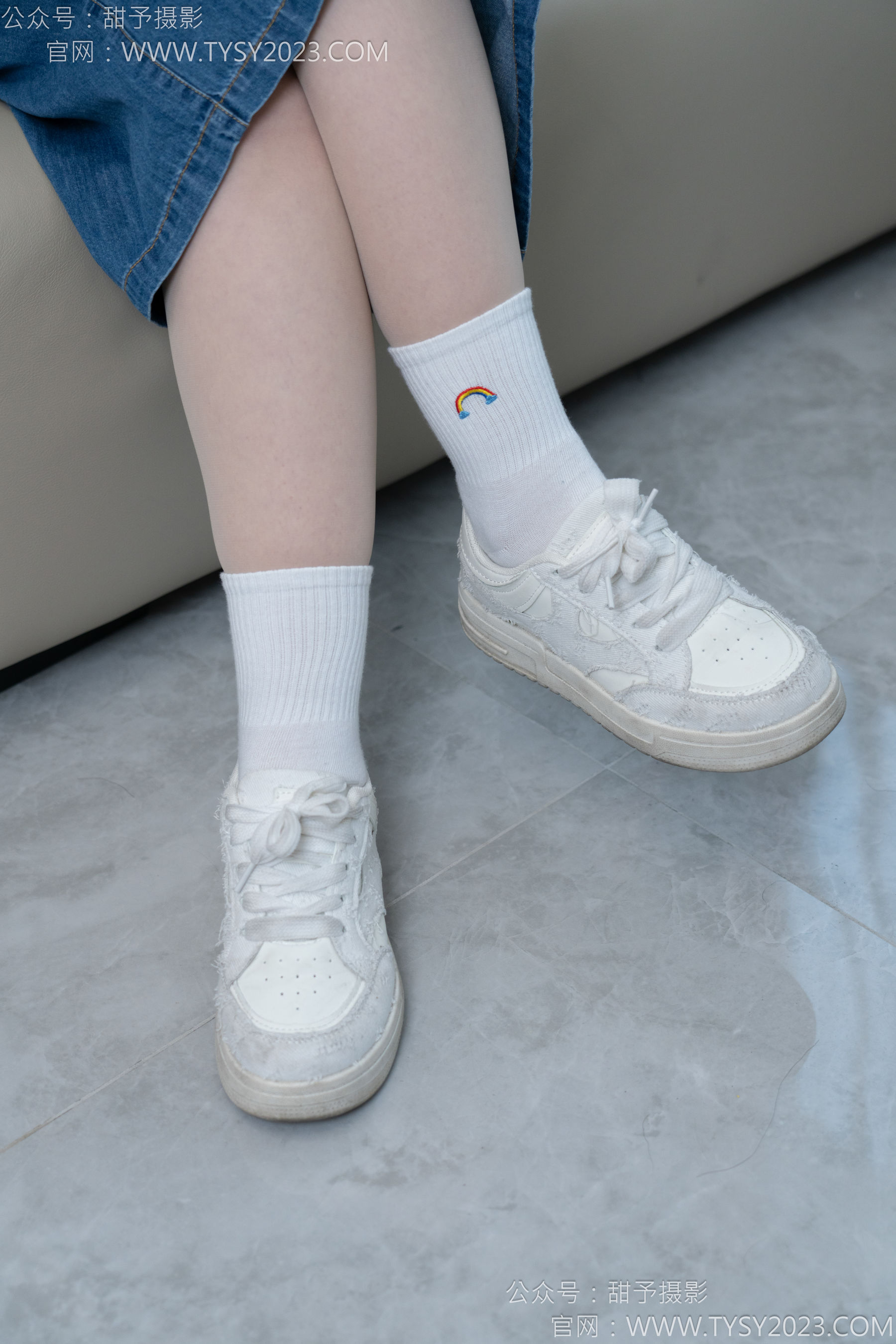 甜予摄影 No.151 小葵 - 板鞋、白棉袜、薄肉丝/(130P)