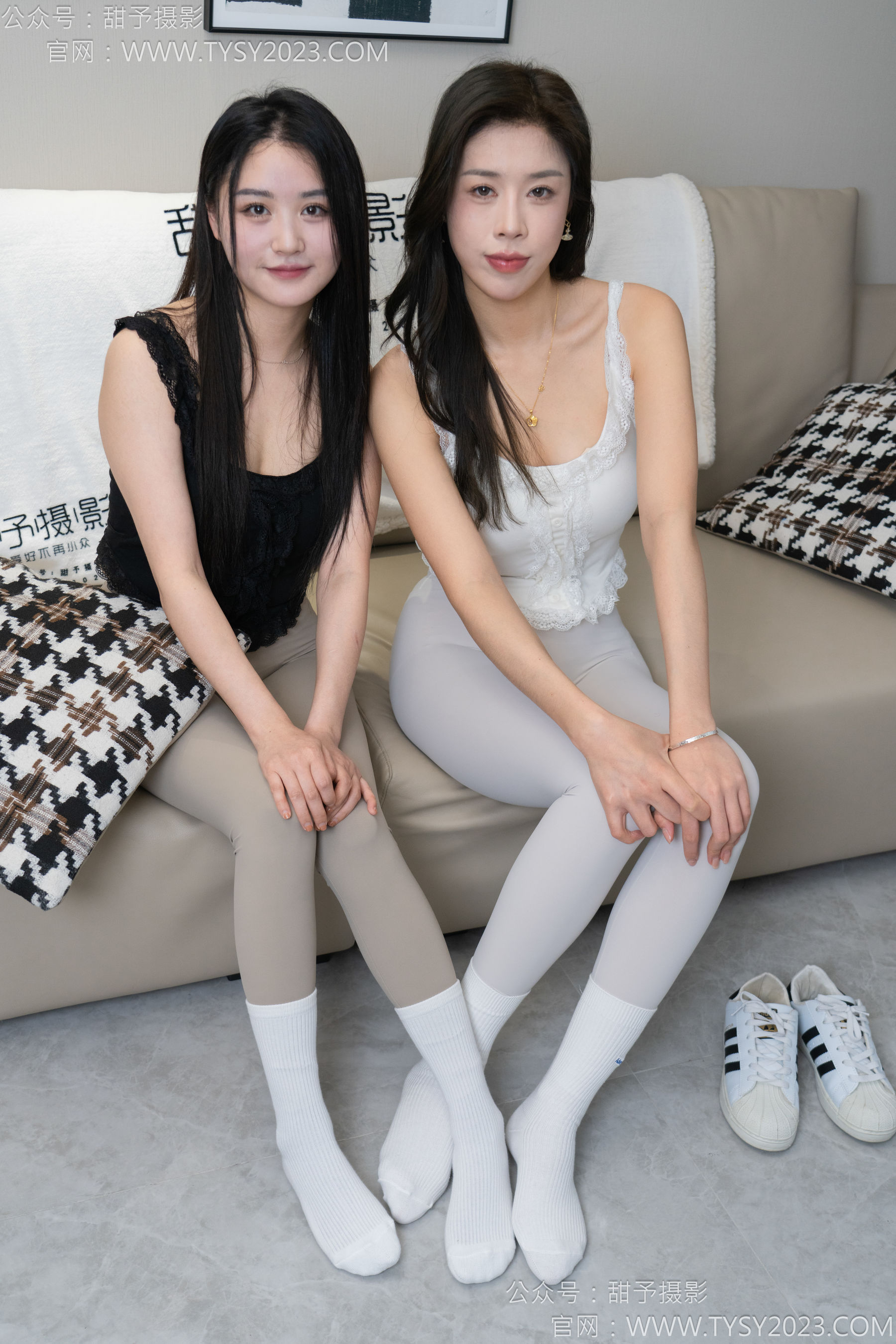 甜予摄影 No.157 澜澜&咖啡豆 - 帆布鞋、板鞋、白棉袜、薄黑丝、薄肉丝/(144P)