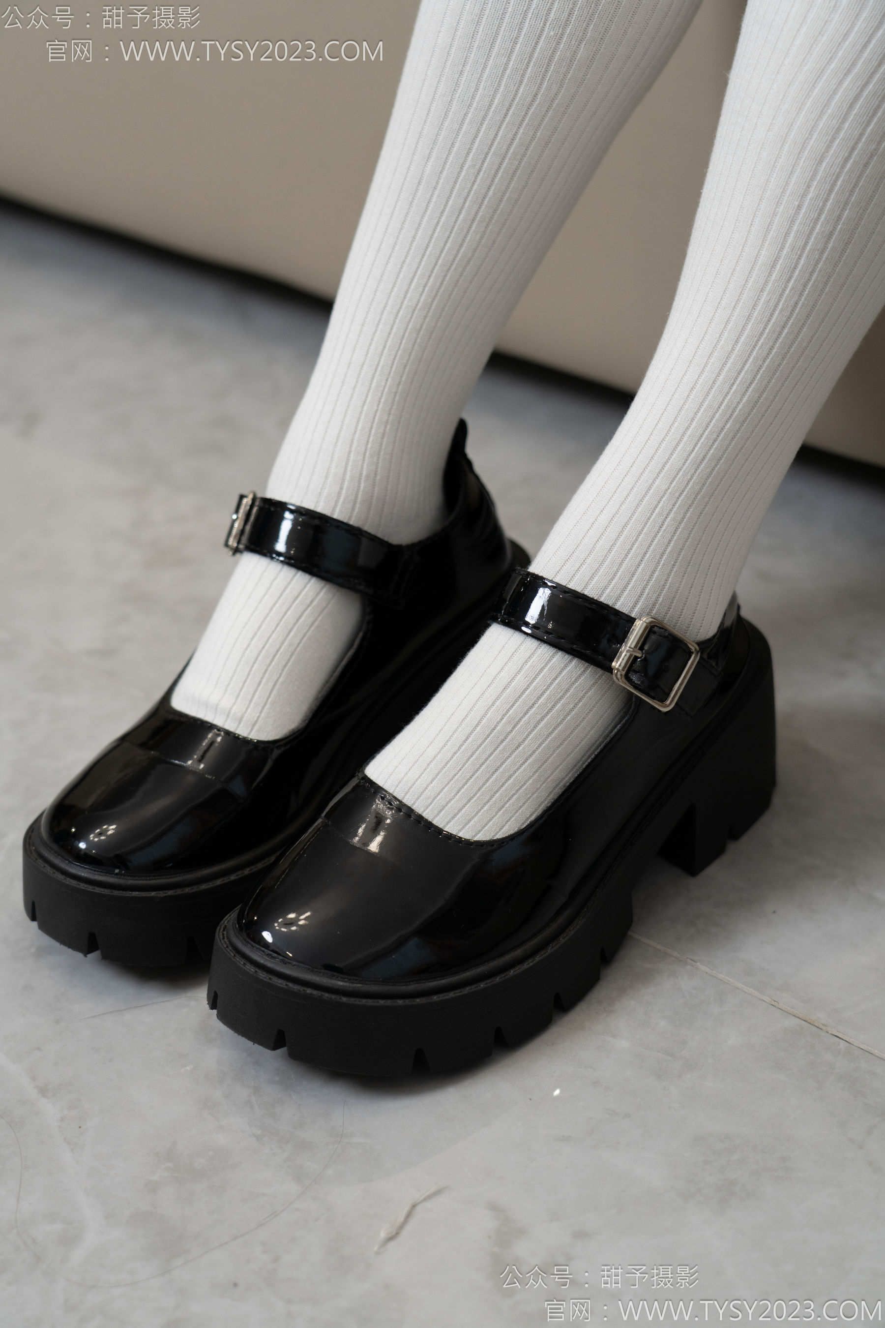 甜予摄影 No.150 澜澜 - 皮鞋、大腿袜、小腿袜、波点白丝袜/(162P)