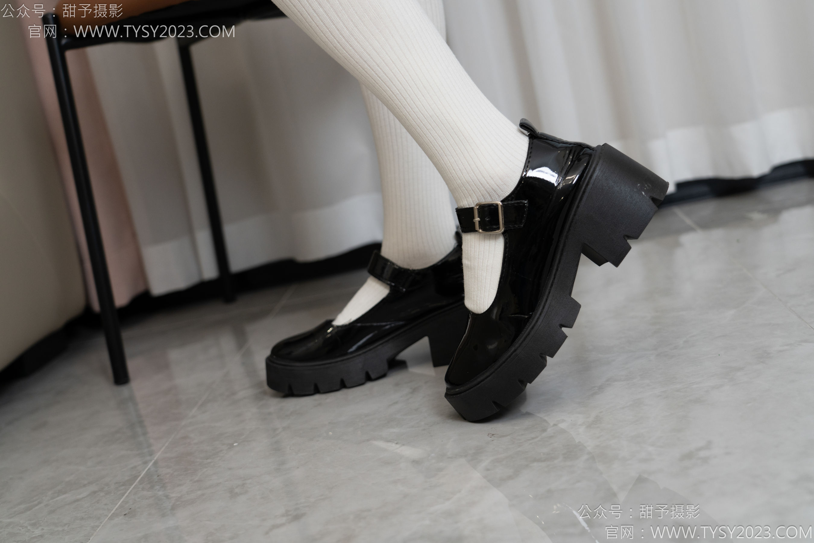 甜予摄影 No.150 澜澜 - 皮鞋、大腿袜、小腿袜、波点白丝袜/(162P)
