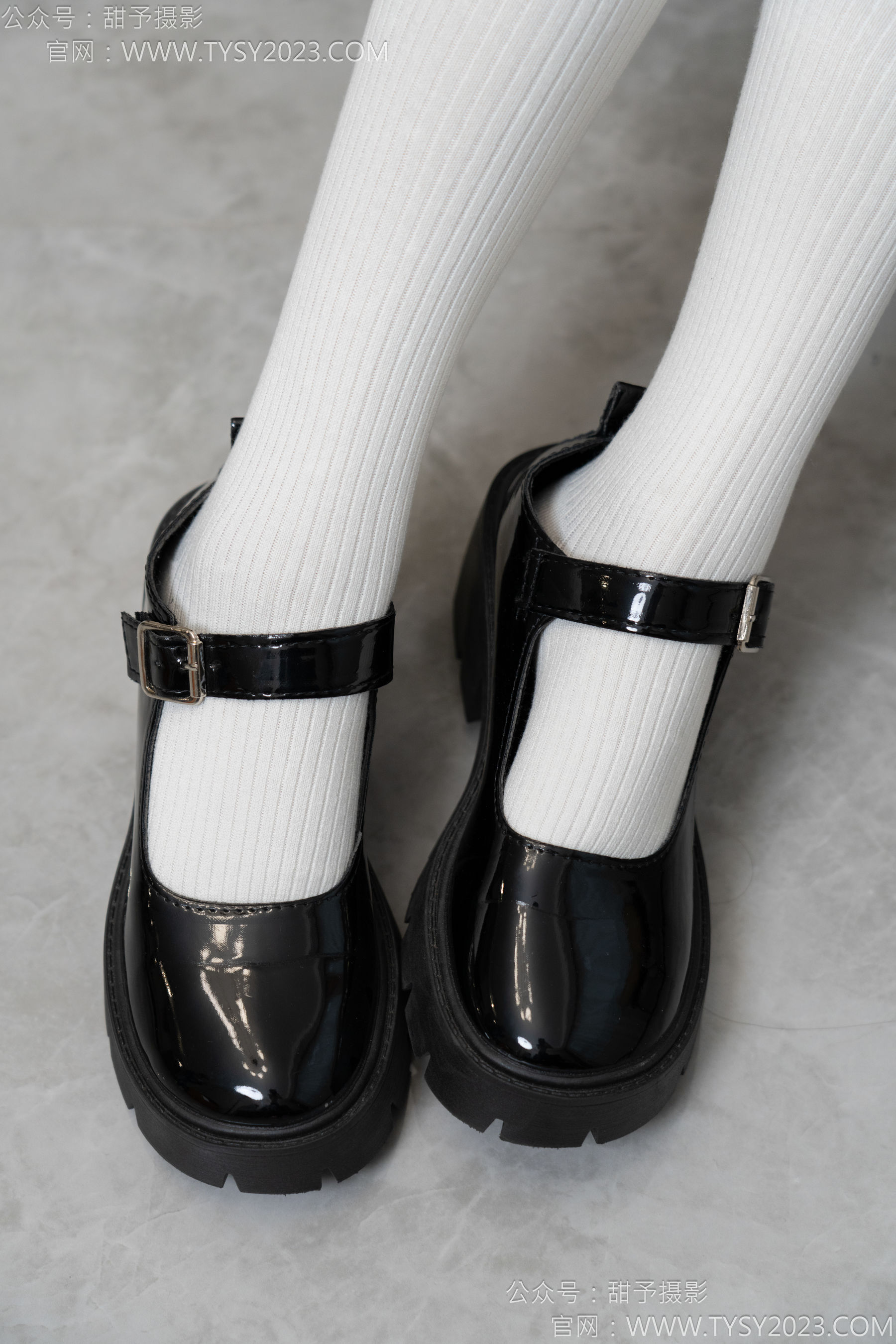 甜予摄影 No.150 澜澜 - 皮鞋、大腿袜、小腿袜、波点白丝袜/(162P)