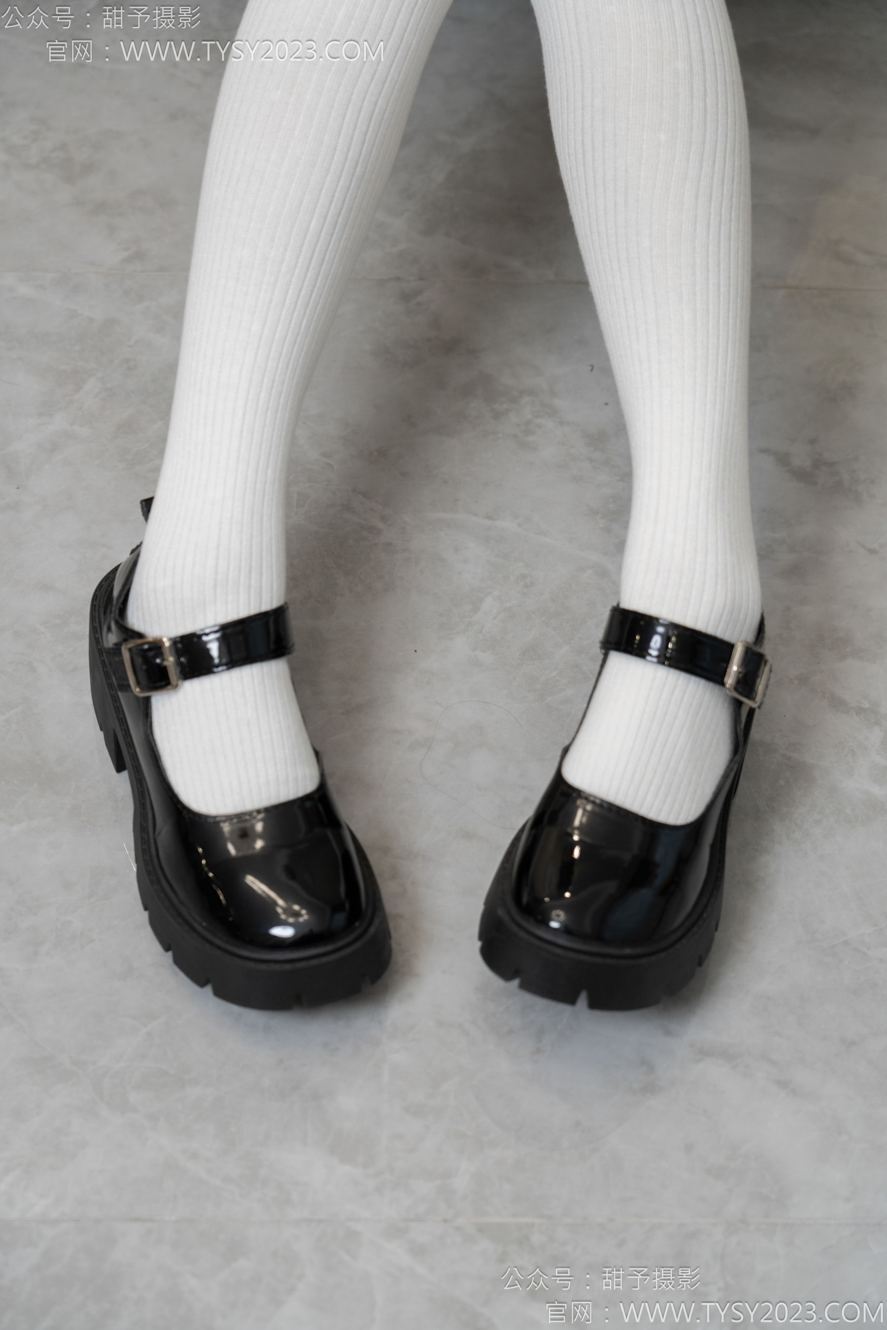 甜予摄影 No.150 澜澜 - 皮鞋、大腿袜、小腿袜、波点白丝袜/(162P)