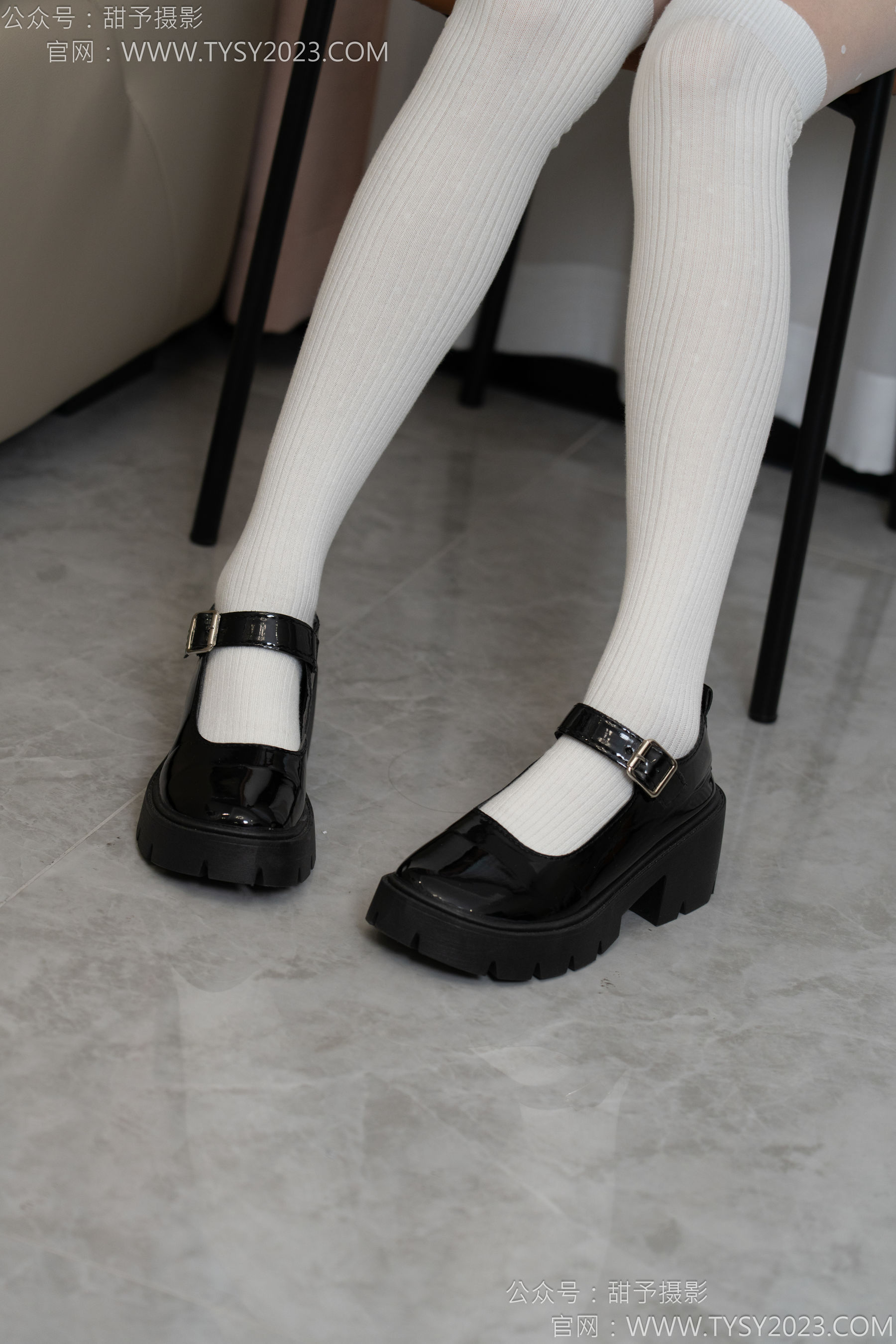 甜予摄影 No.150 澜澜 - 皮鞋、大腿袜、小腿袜、波点白丝袜/(162P)