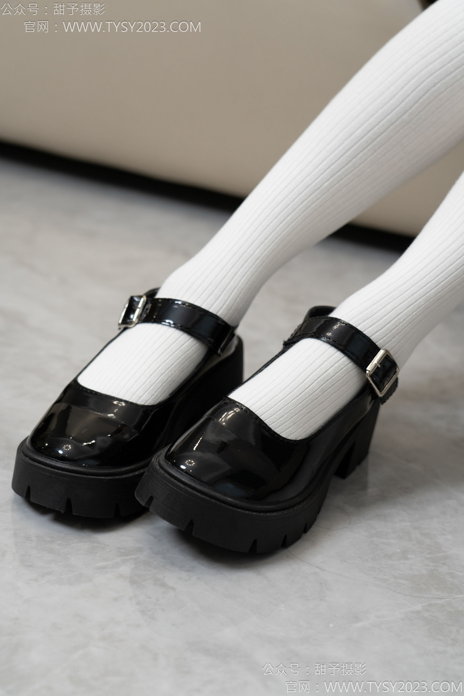 甜予摄影 No.150 澜澜 - 皮鞋、大腿袜、小腿袜、波点白丝袜/(162P)