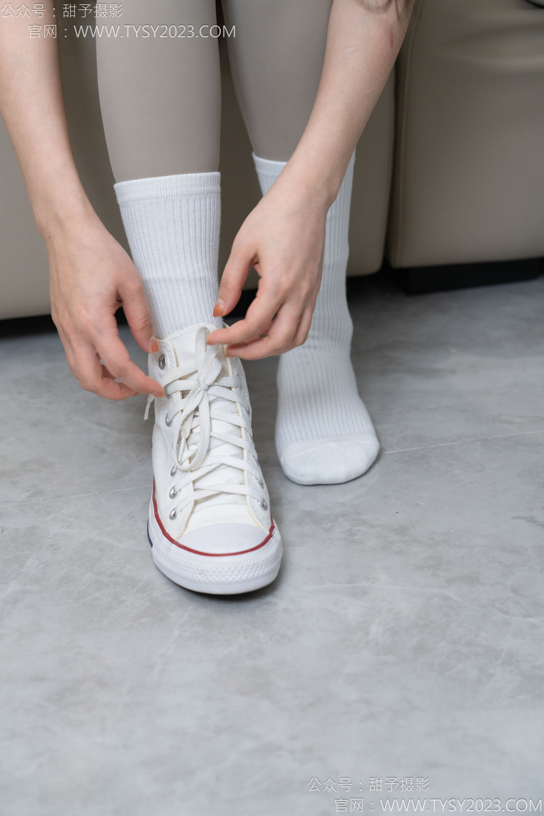 甜予摄影 No.157 澜澜&咖啡豆 - 帆布鞋、板鞋、白棉袜、薄黑丝、薄肉丝/(144P)