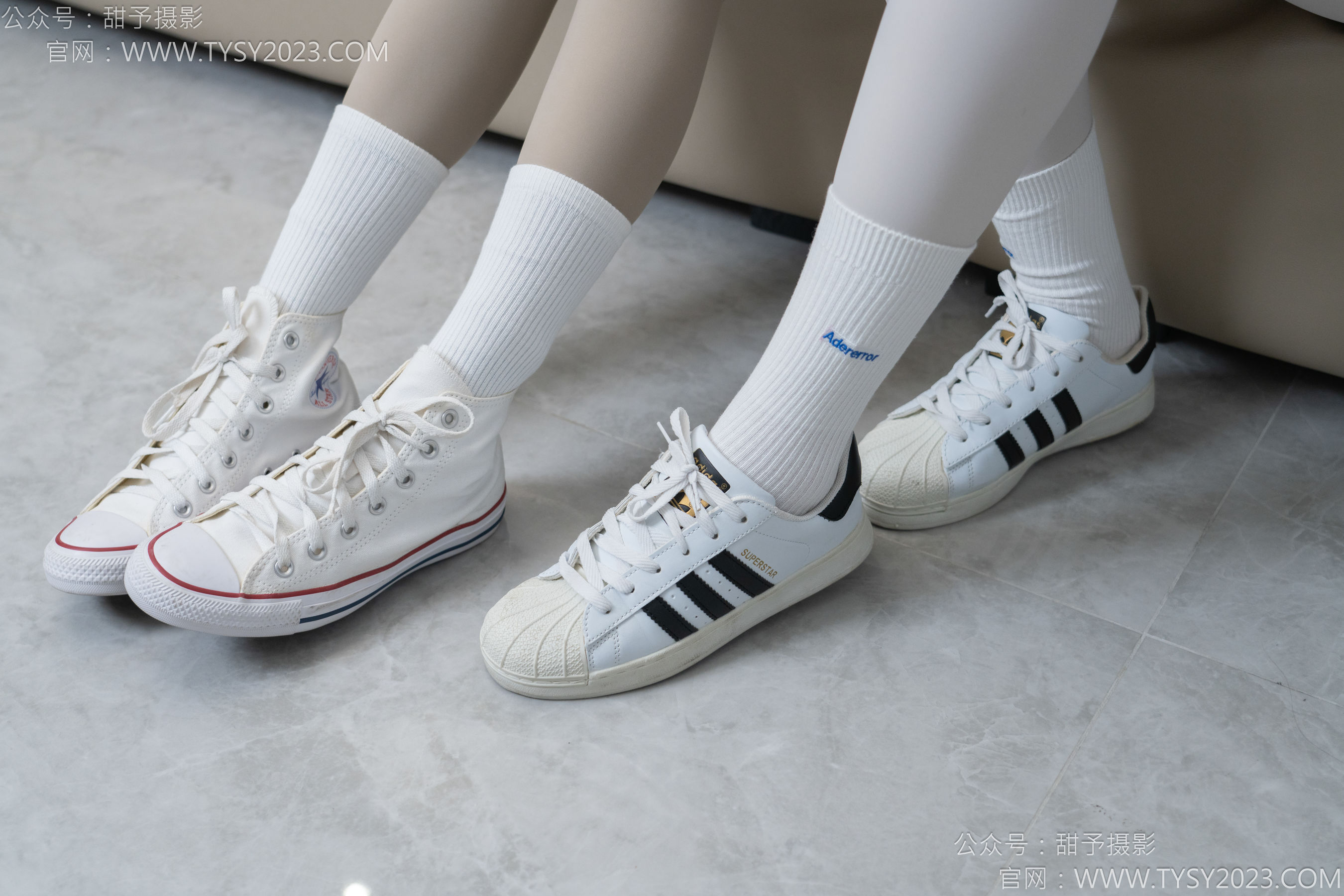 甜予摄影 No.157 澜澜&咖啡豆 - 帆布鞋、板鞋、白棉袜、薄黑丝、薄肉丝/(144P)