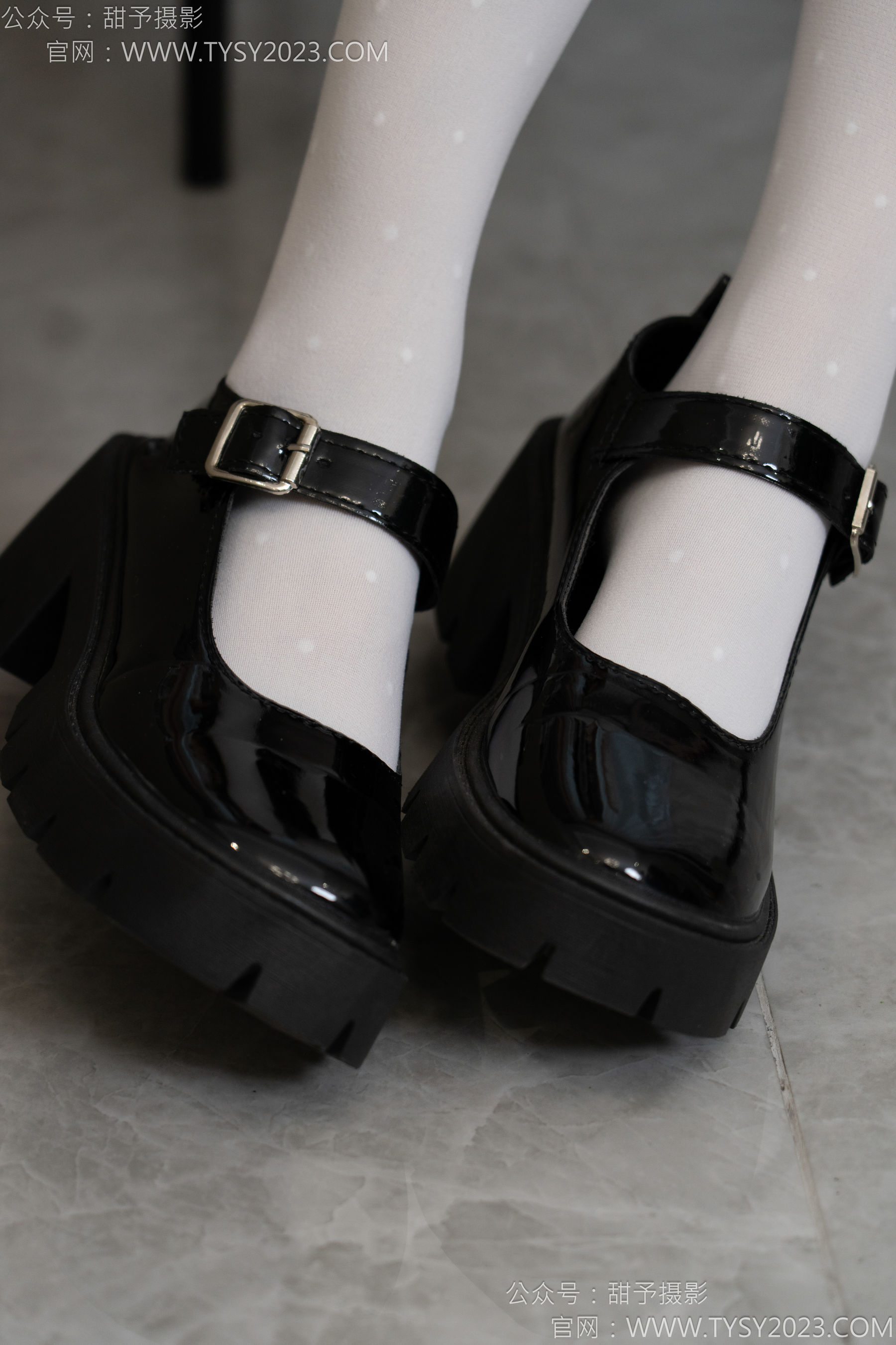 甜予摄影 No.150 澜澜 - 皮鞋、大腿袜、小腿袜、波点白丝袜/(162P)