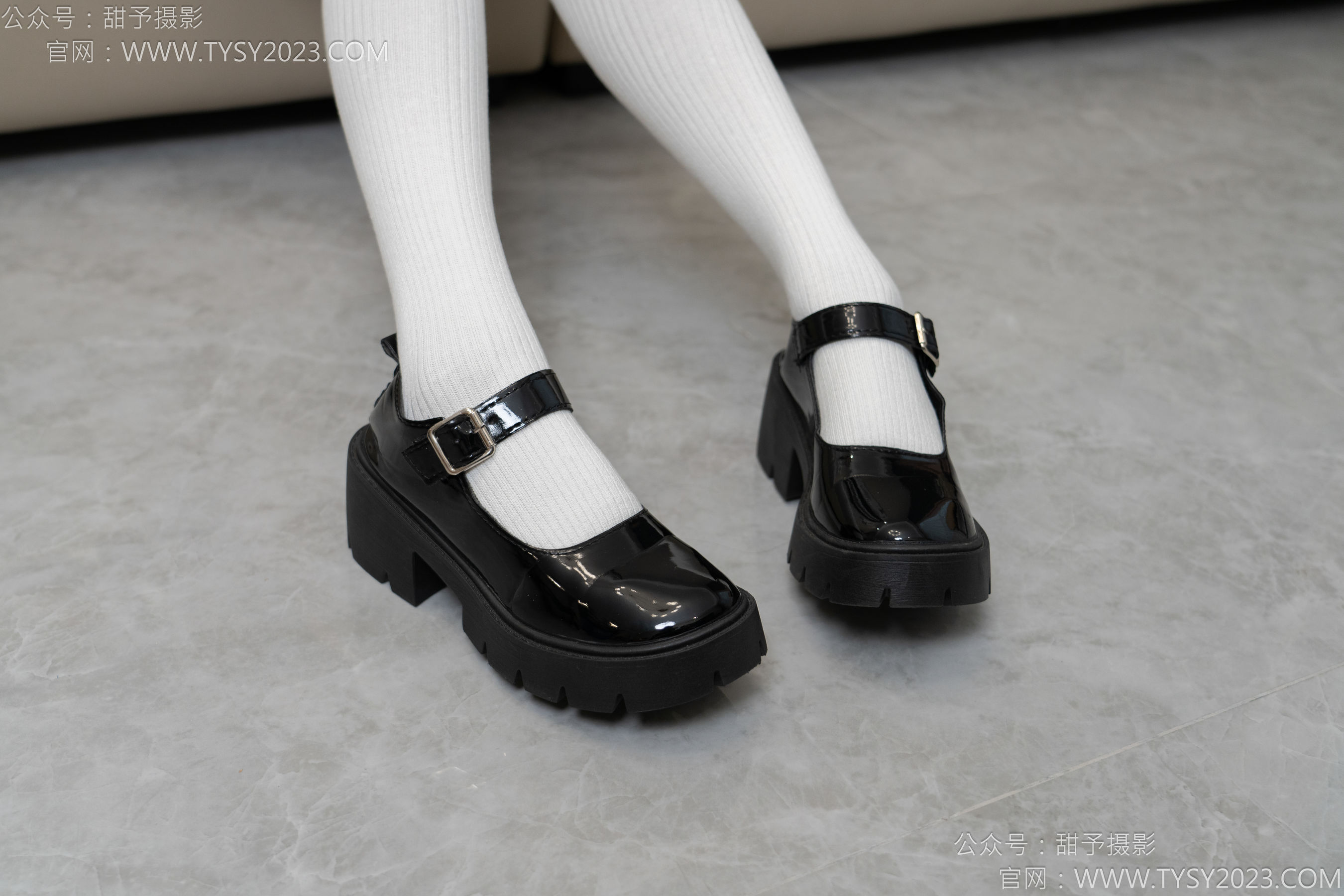 甜予摄影 No.150 澜澜 - 皮鞋、大腿袜、小腿袜、波点白丝袜/(162P)