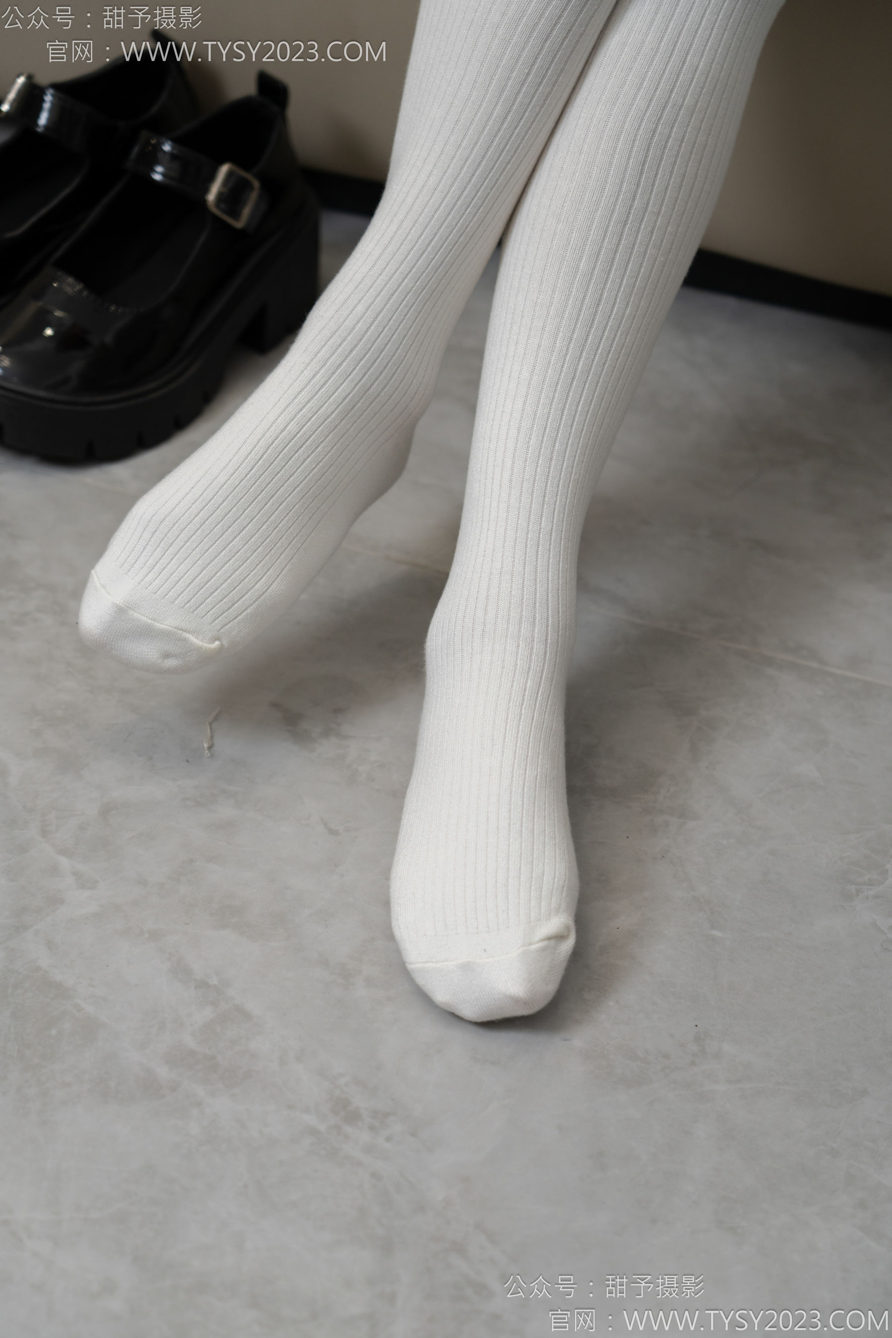 甜予摄影 No.150 澜澜 - 皮鞋、大腿袜、小腿袜、波点白丝袜/(162P)
