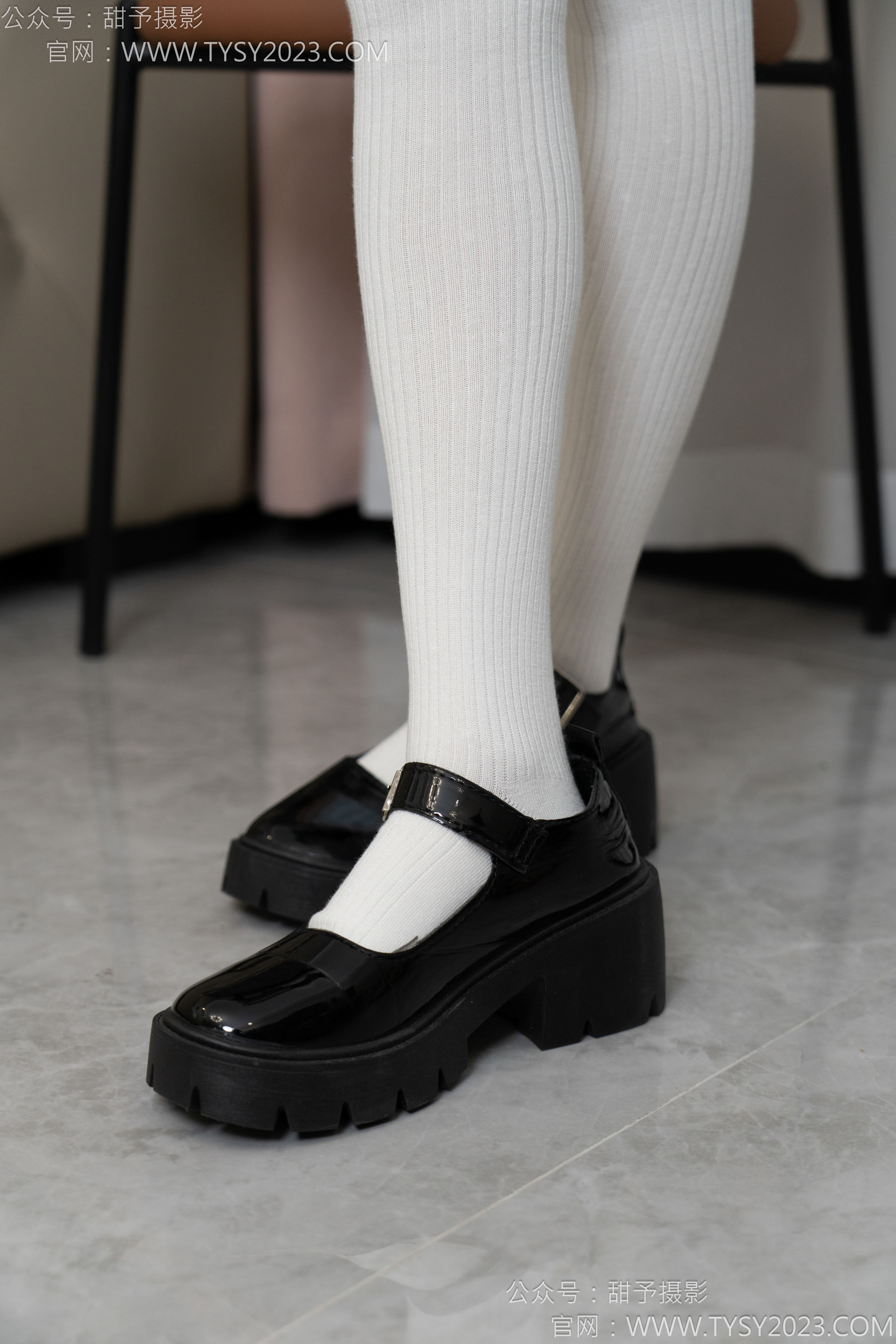 甜予摄影 No.150 澜澜 - 皮鞋、大腿袜、小腿袜、波点白丝袜/(162P)