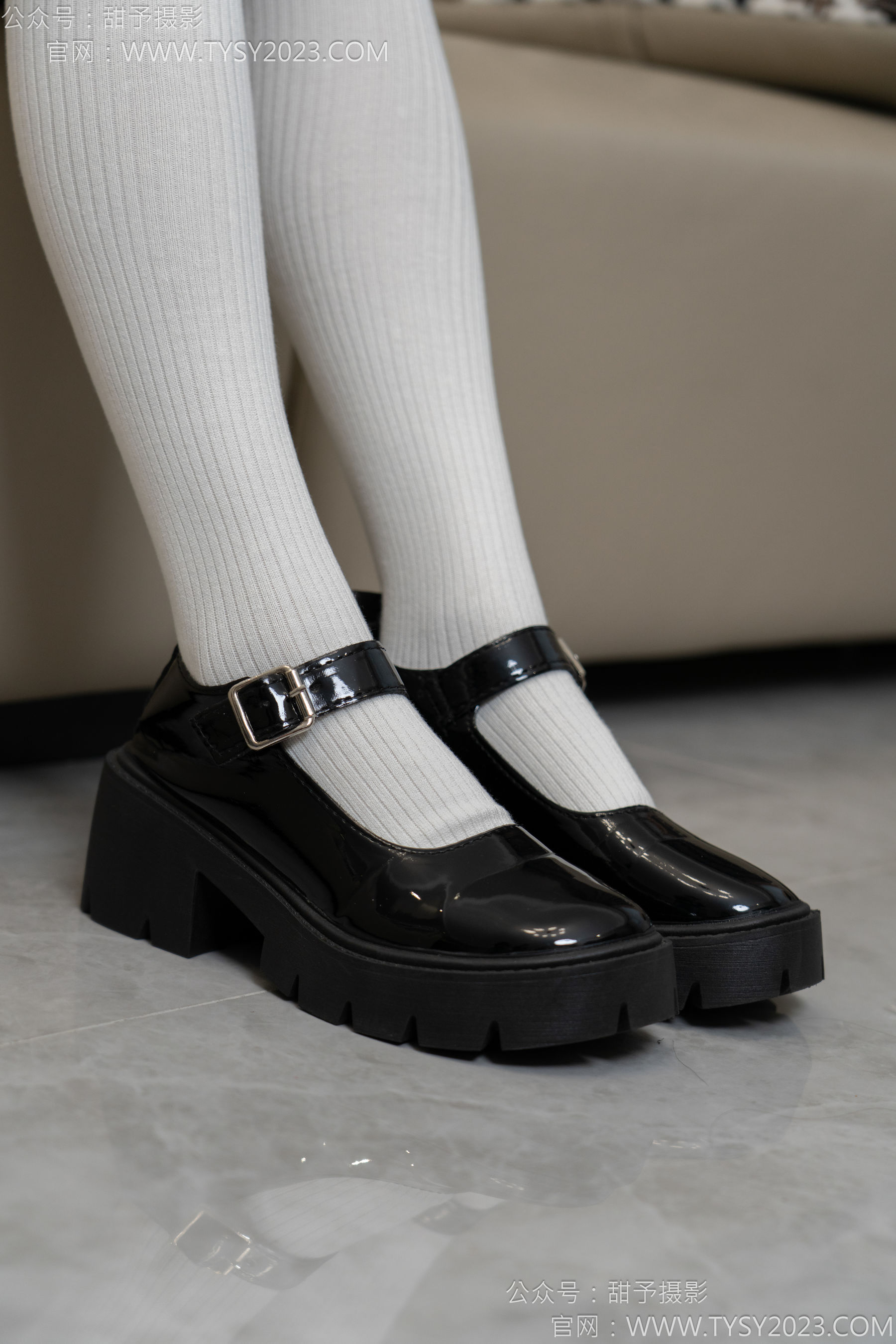 甜予摄影 No.150 澜澜 - 皮鞋、大腿袜、小腿袜、波点白丝袜/(162P)