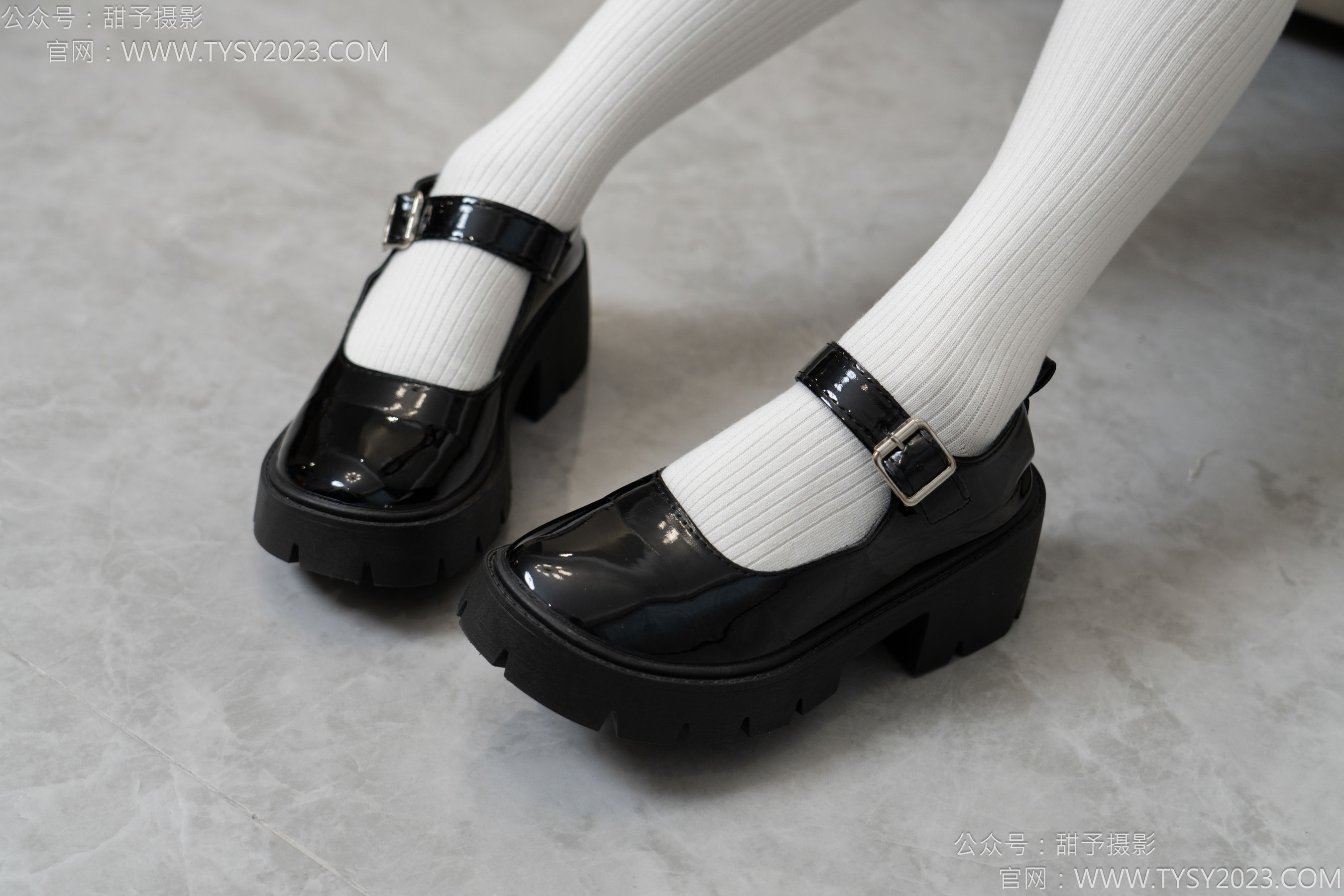 甜予摄影 No.150 澜澜 - 皮鞋、大腿袜、小腿袜、波点白丝袜/(162P)