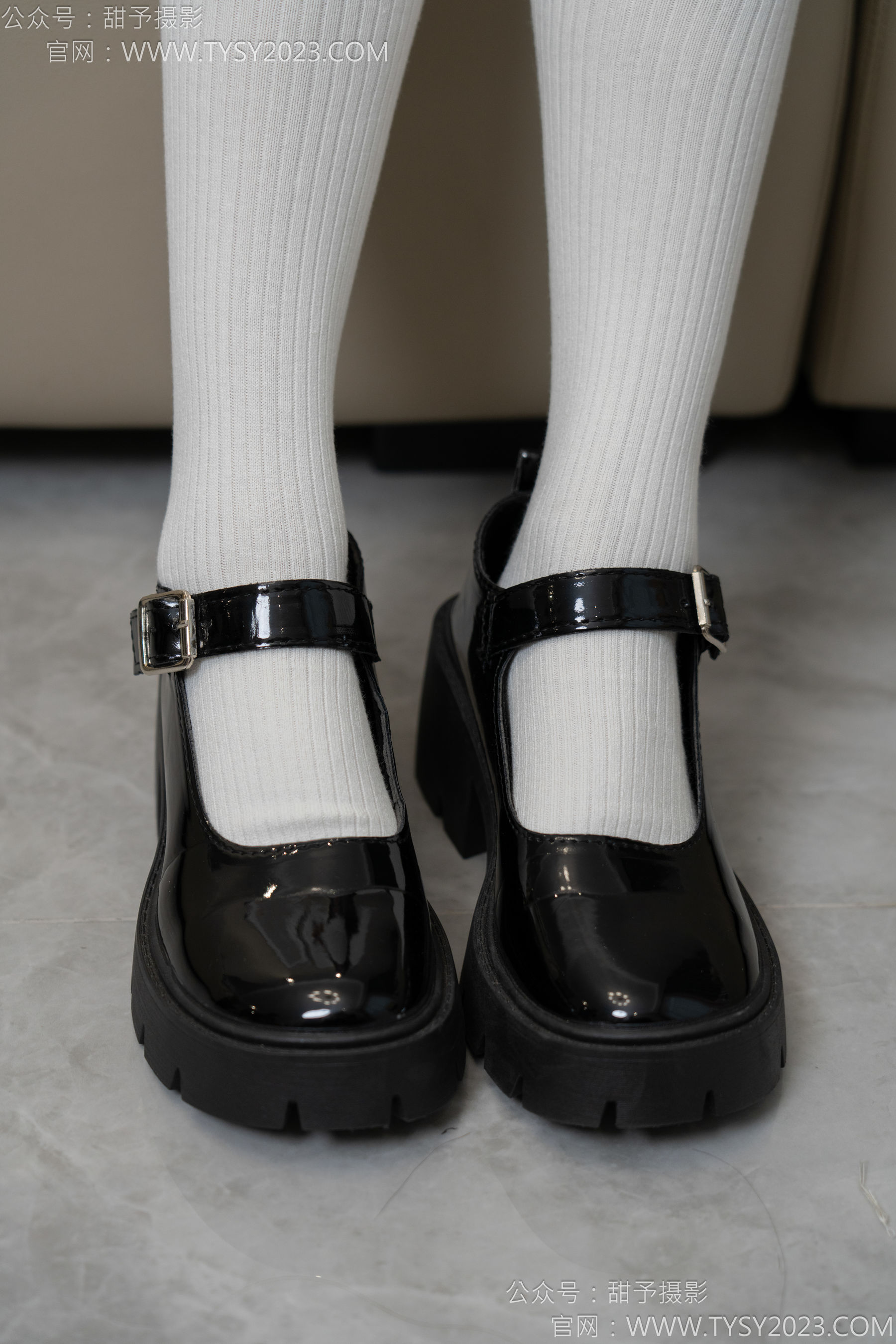 甜予摄影 No.150 澜澜 - 皮鞋、大腿袜、小腿袜、波点白丝袜/(162P)