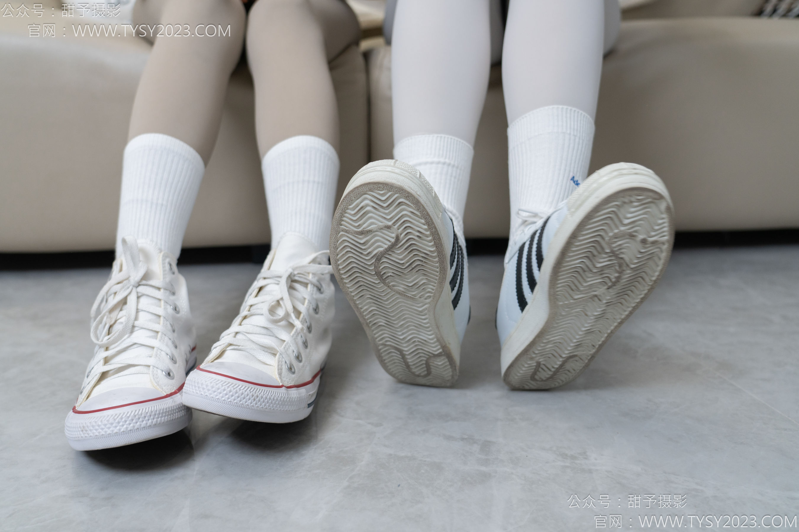 甜予摄影 No.157 澜澜&咖啡豆 - 帆布鞋、板鞋、白棉袜、薄黑丝、薄肉丝/(144P)