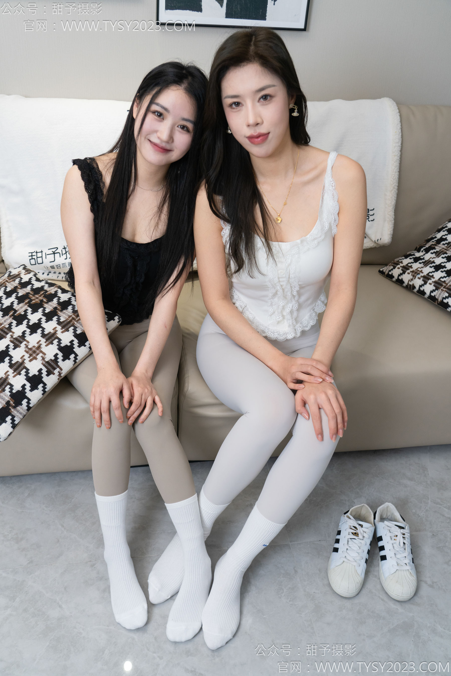 甜予摄影 No.157 澜澜&咖啡豆 - 帆布鞋、板鞋、白棉袜、薄黑丝、薄肉丝/(144P)