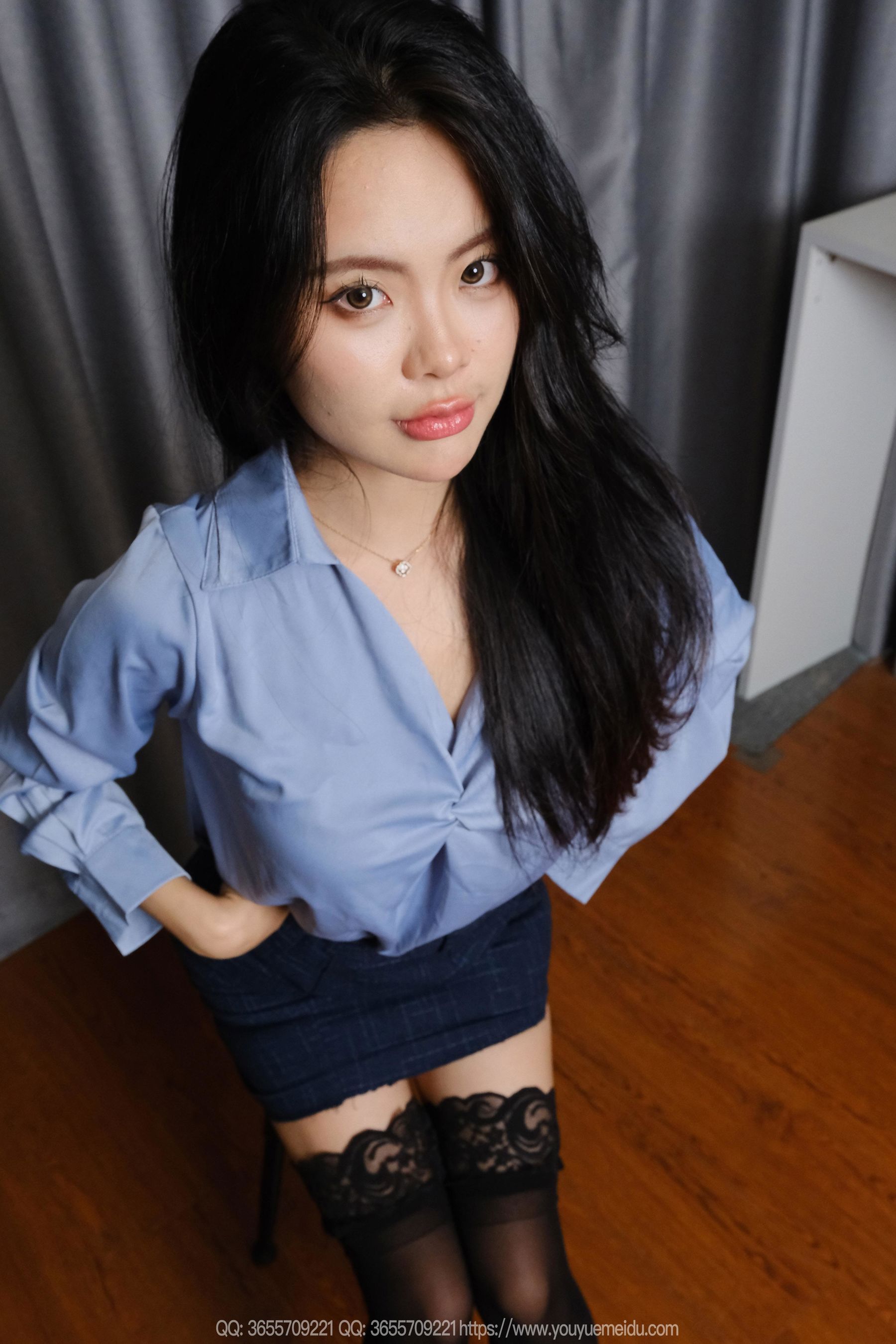 IESS异思趣向 - 模特： 兔兔 《蓝衣半筒袜》/(86P)