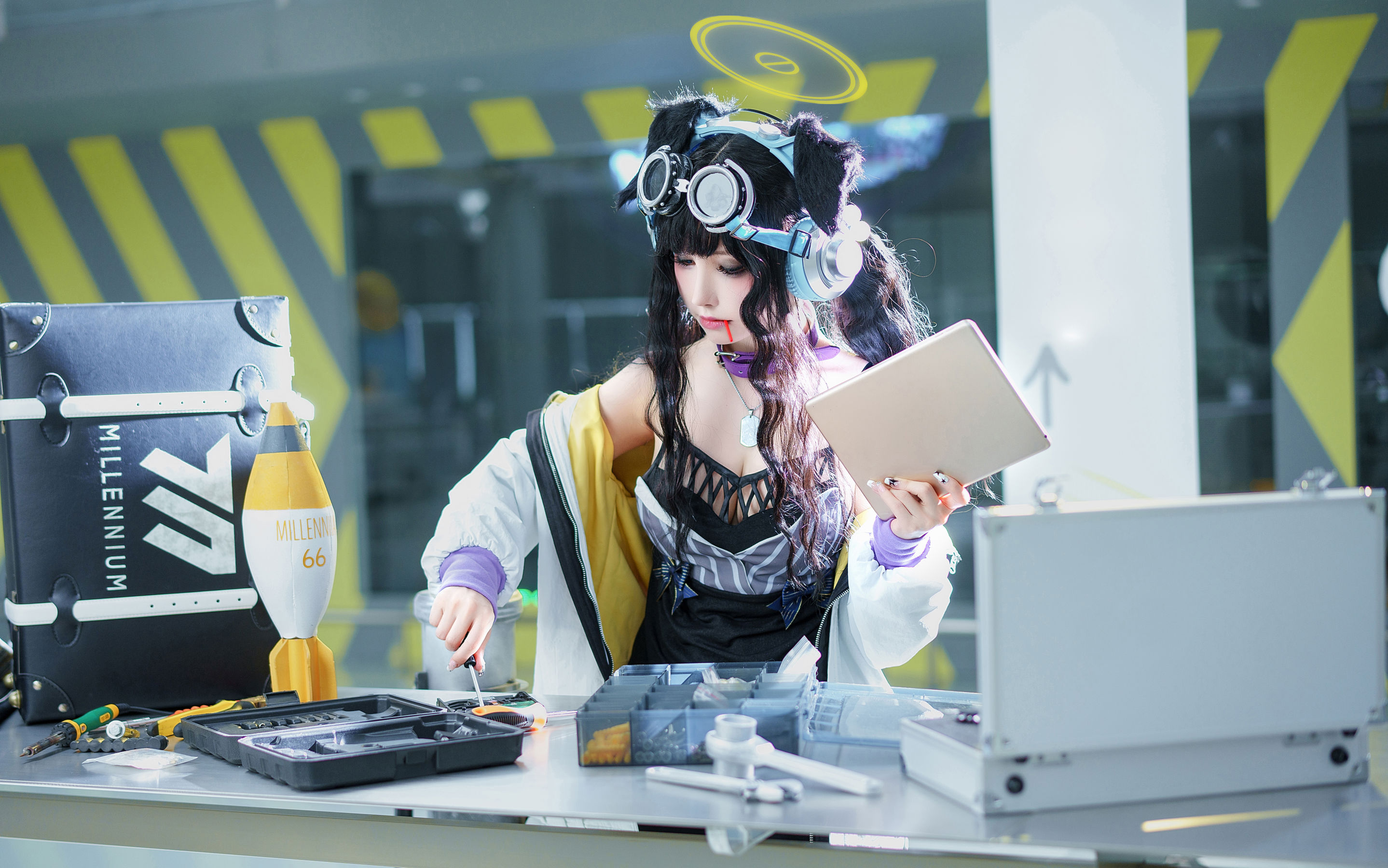 Cosplay美女 一千只猫薄禾 - 蔚蓝档案 猫冢响/(17P)