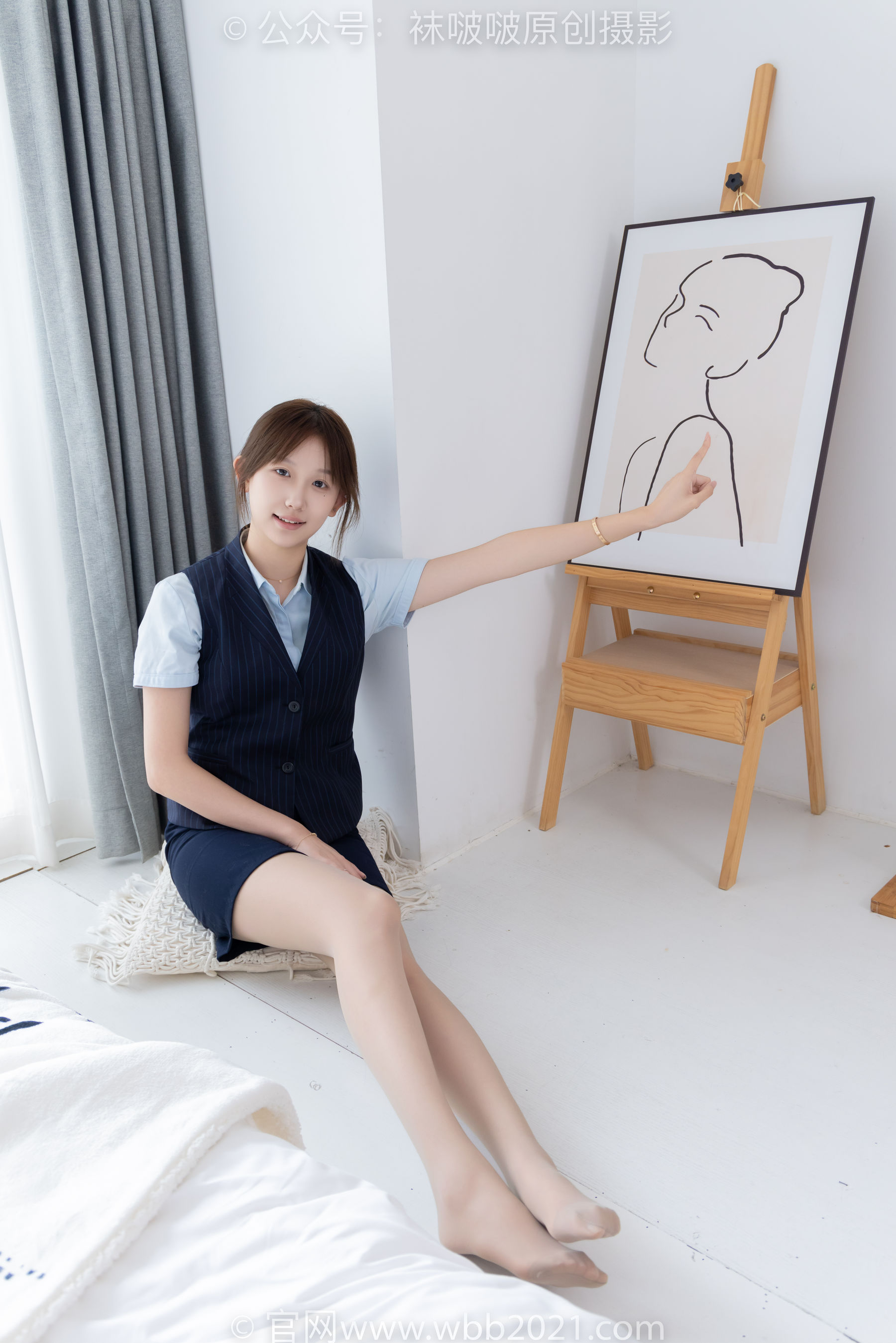 BoBoSocks袜啵啵 No.575 香菜 - 平底鞋、薄灰丝、银行制服/(176P)