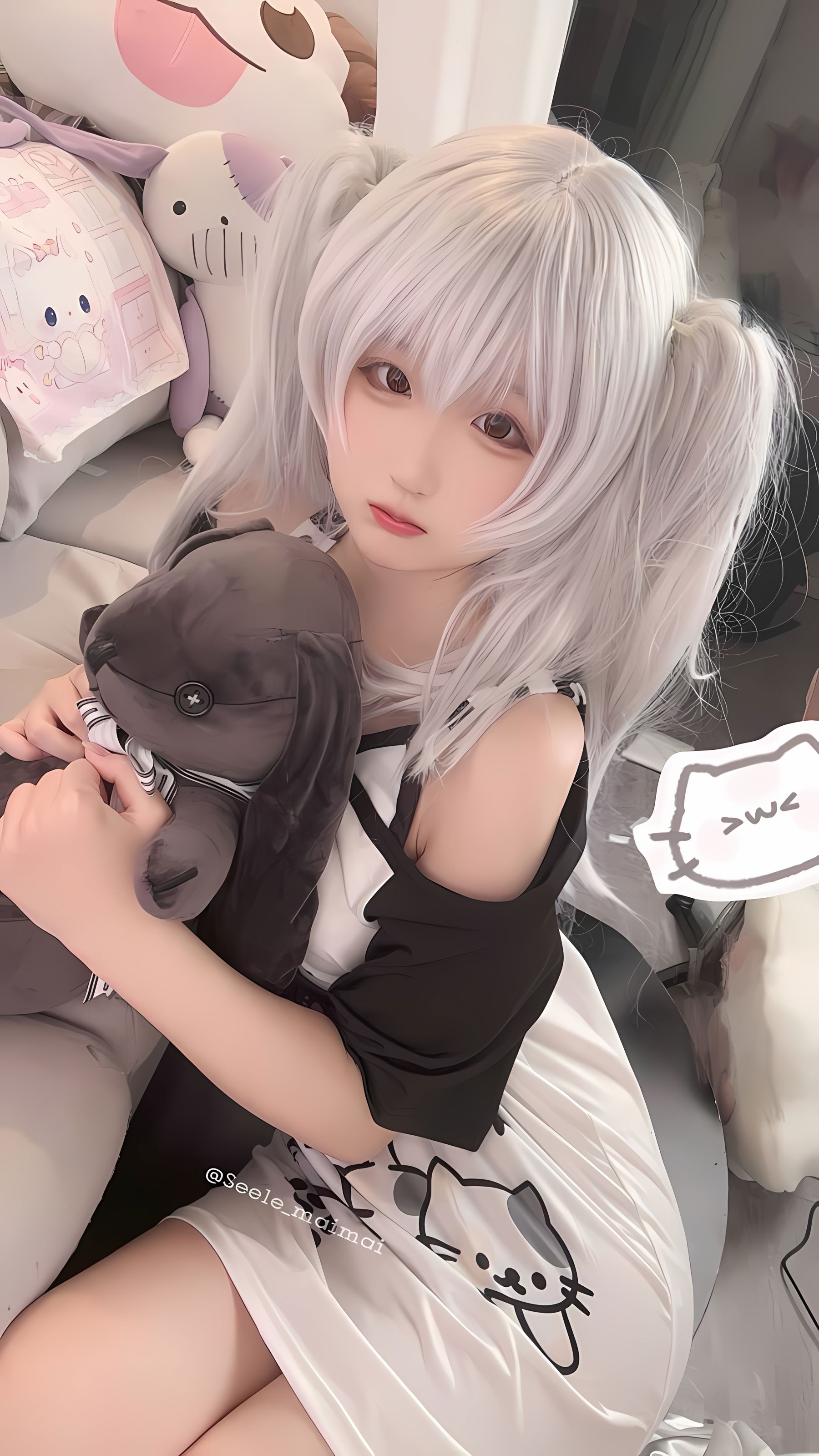 Seele麦麦 - 白色双马尾/(16P)