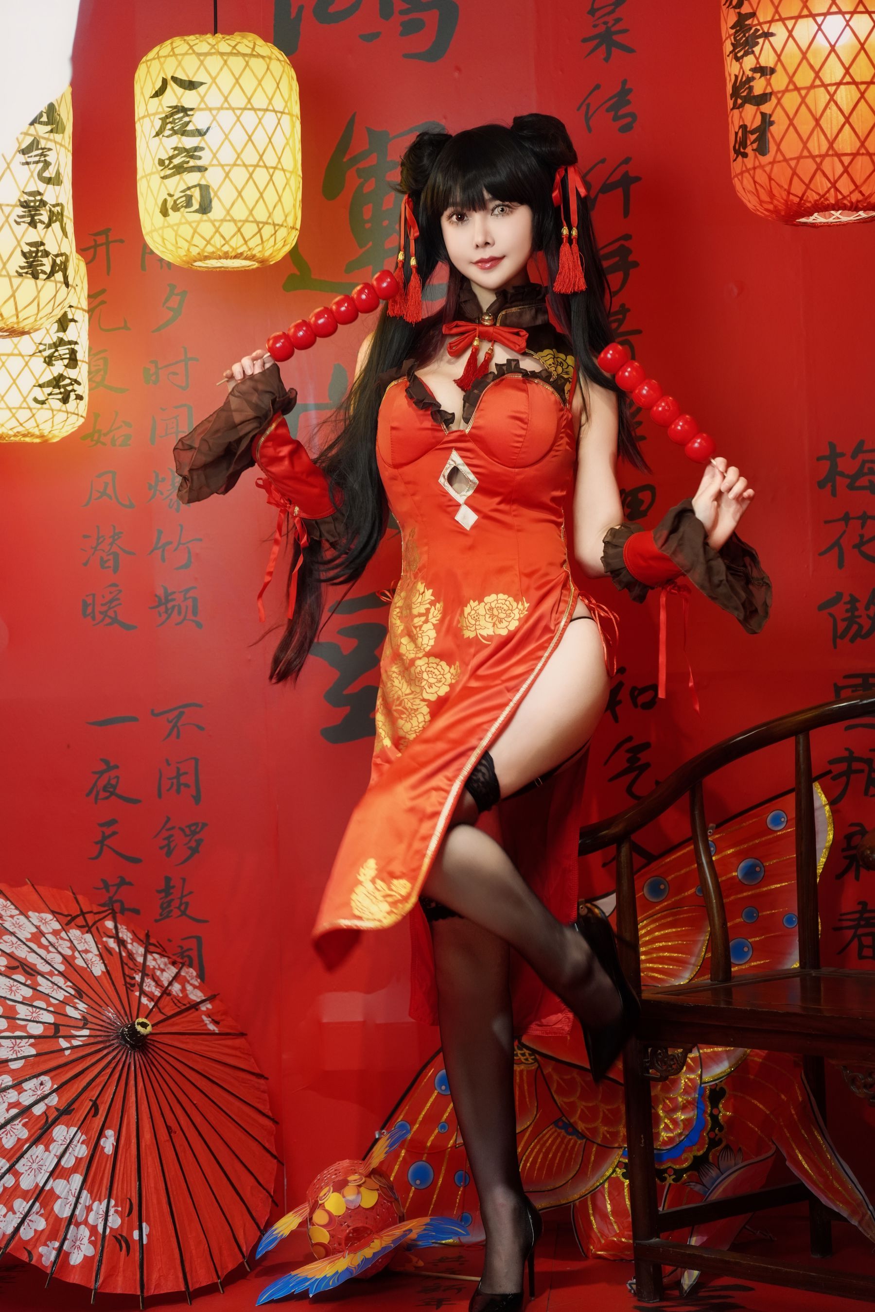 亚马逊鲶鱼 - 时崎狂三 旗袍/(25P)