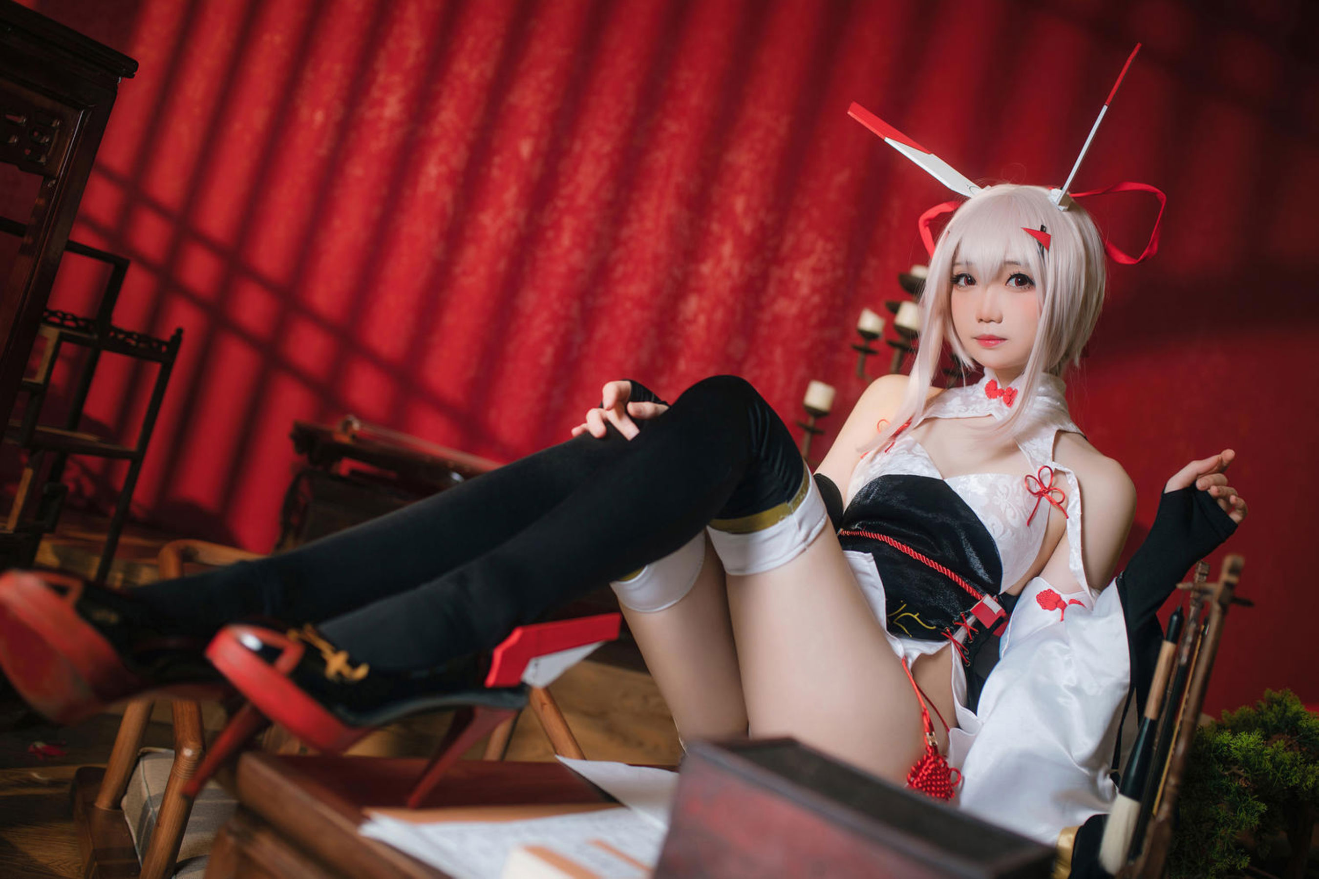 焖焖碳 - 碧蓝航线 绫波旗袍 新岁之鬼神/(25P)