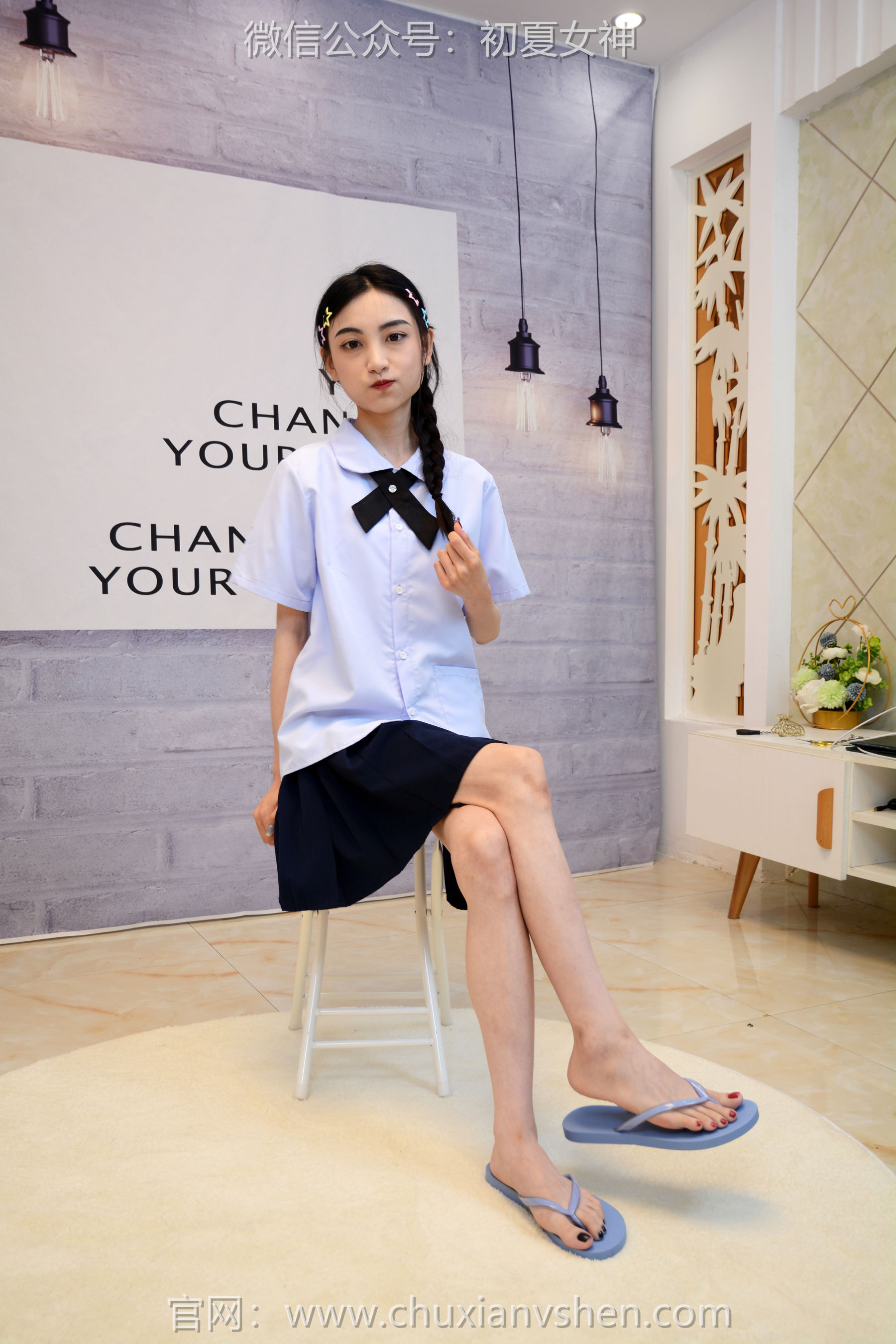 初夏女神 No.291 柒柒 粉蓝白/(90P)