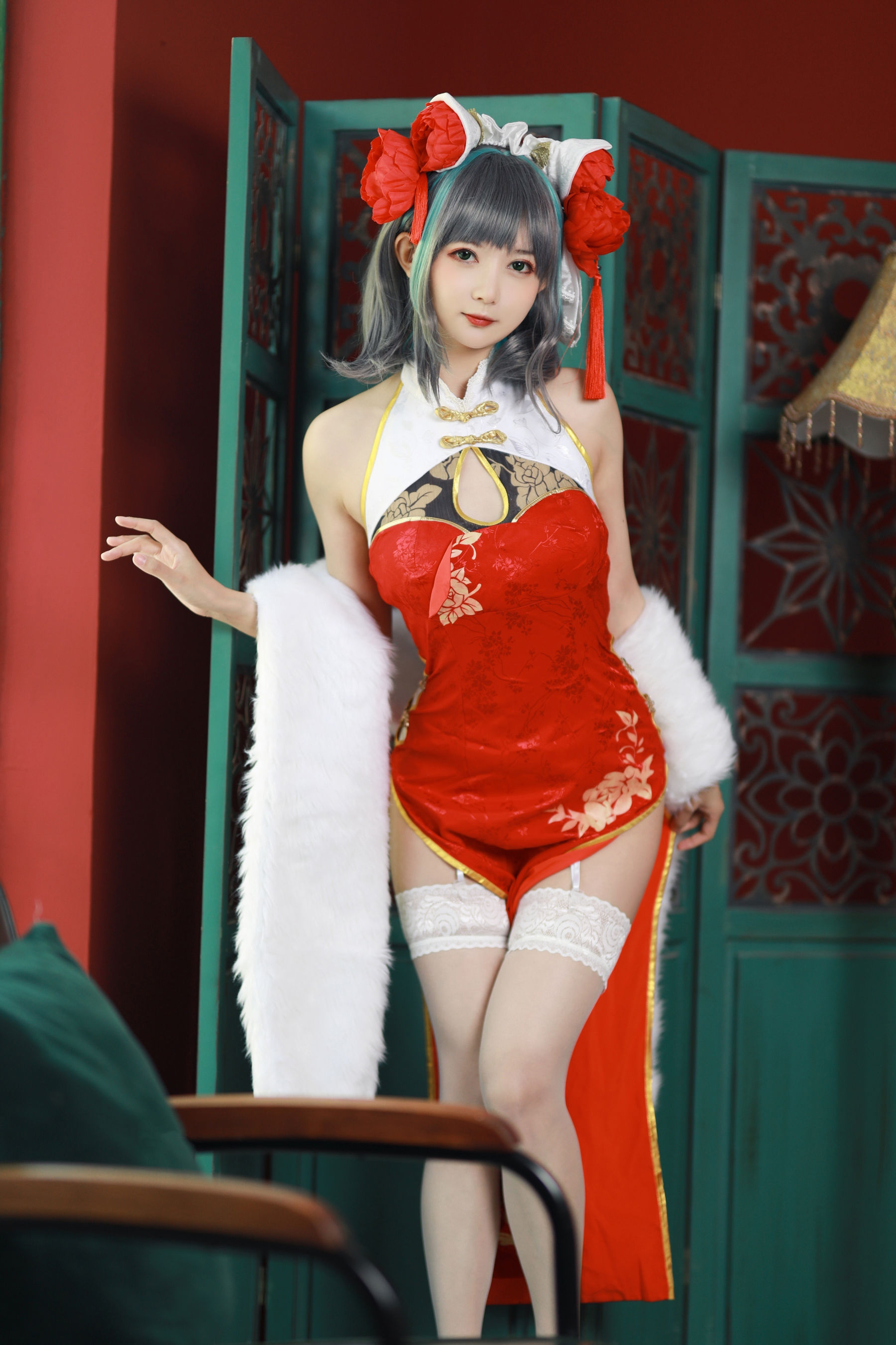 51酱 - 碧蓝航线 柴郡 新春旗袍/(12P)