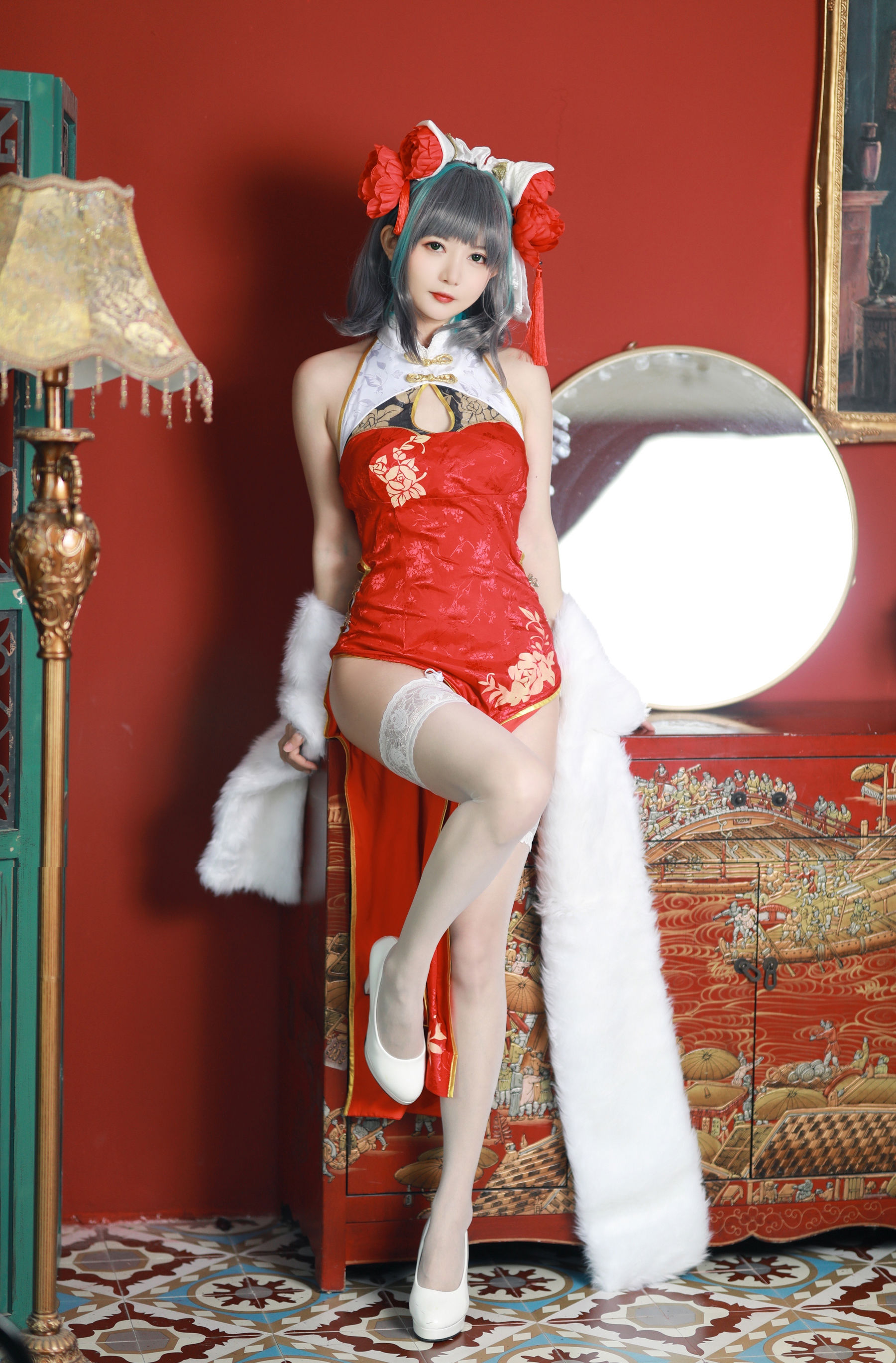 51酱 - 碧蓝航线 柴郡 新春旗袍/(12P)