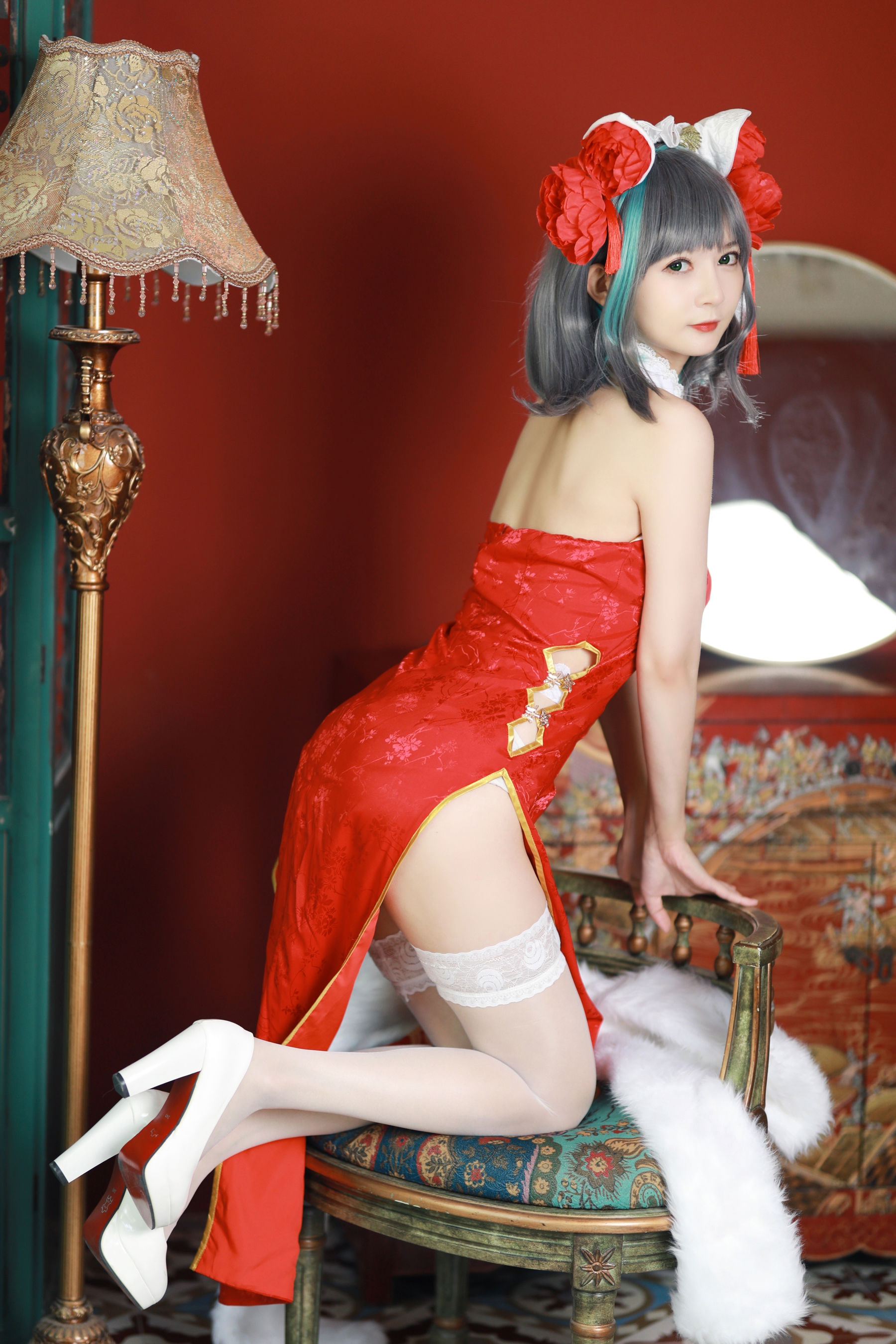 51酱 - 碧蓝航线 柴郡 新春旗袍/(12P)